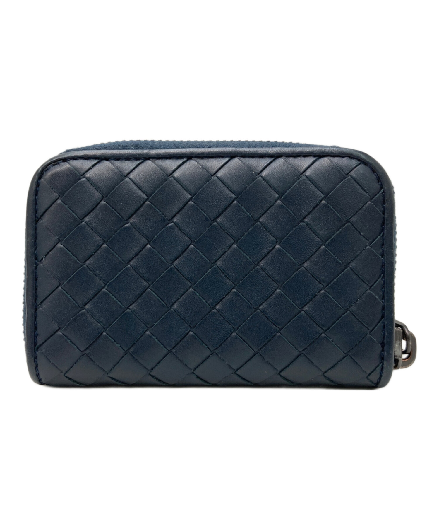 【美品】ボッテガヴェネタ ケース 小銭入れ ネイビー イントレチャート 中古・古着通販】BOTTEGA VENETA (ボッテガベネタ) イントレチャート