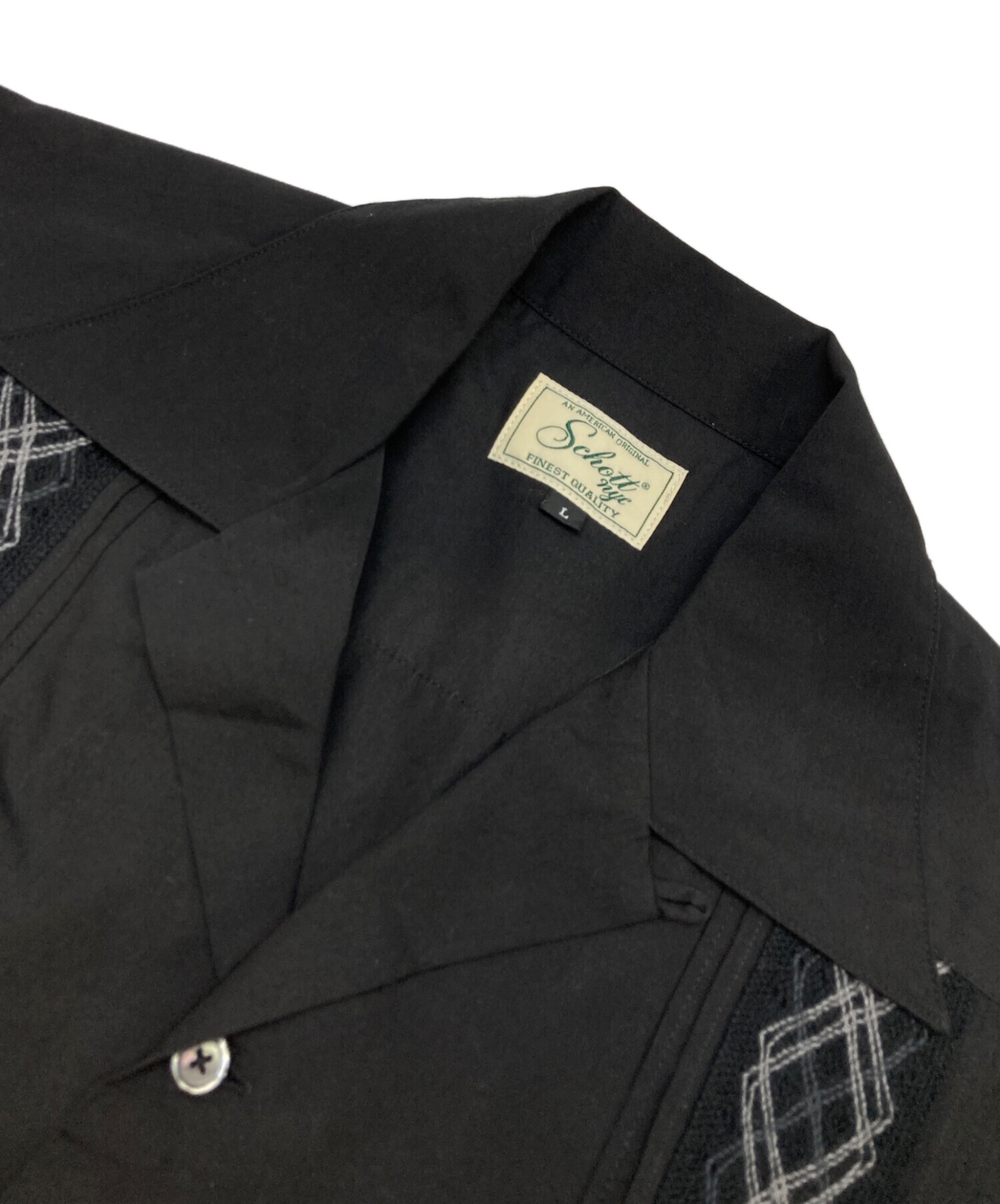 中古・古着通販】Schott (ショット) BRAID CUBA SHIRT ブラック サイズ