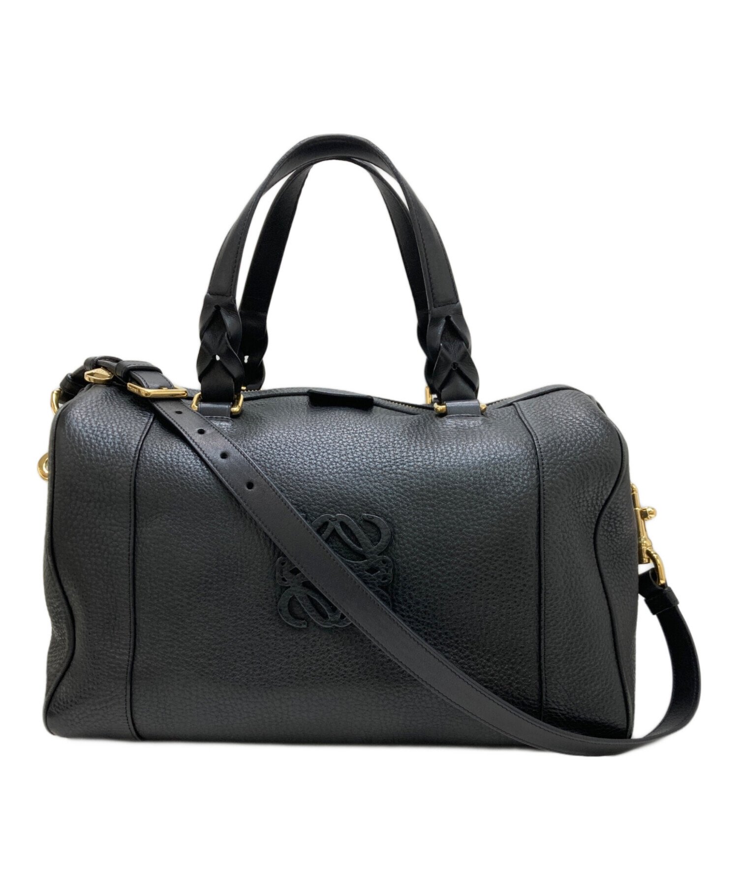 中古・古着通販】LOEWE (ロエベ) アナグラムボストンバッグ ブラック 