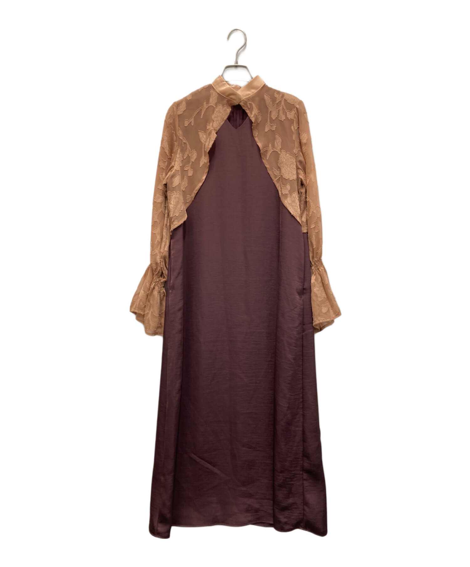 中古・古着通販】sahara (サハラ) Sheer Jacquard Docking Dress