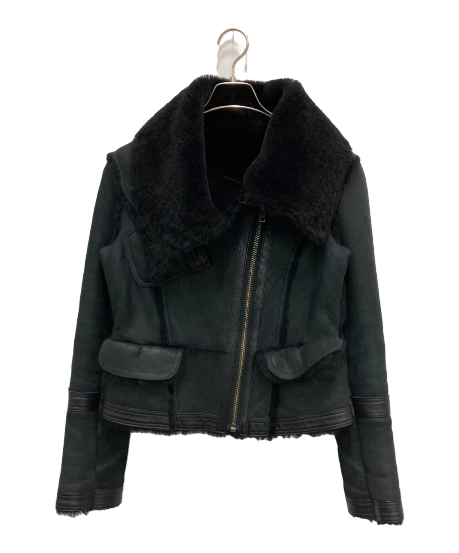 中古・古着通販】Haruf (ハルフ) ムートンジャケット ブラック