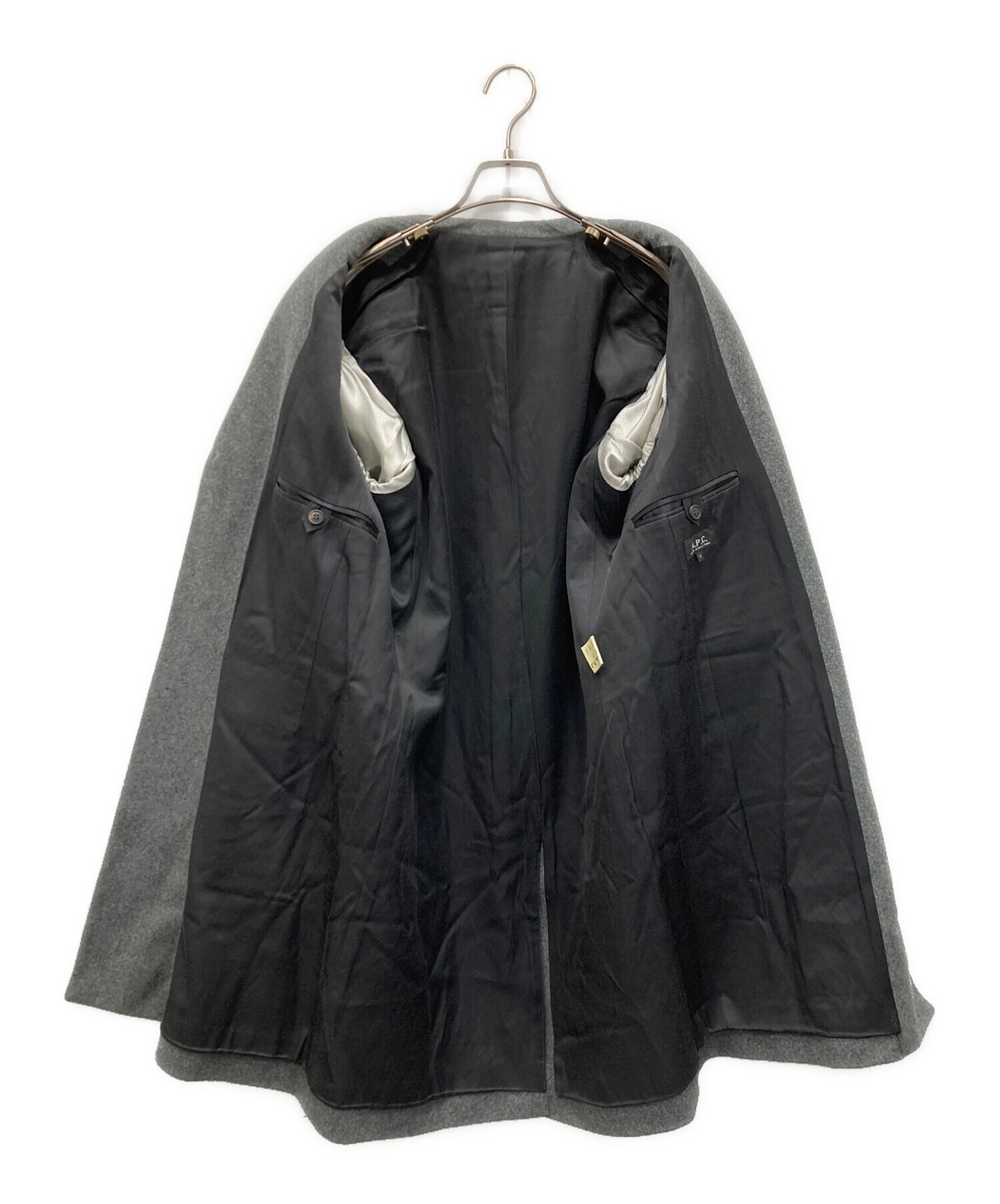 A.P.C. ウールロングコート M グレー 中古・古着通販】A.P.C. (アーペーセー) ロングコート グレー サイズ:S