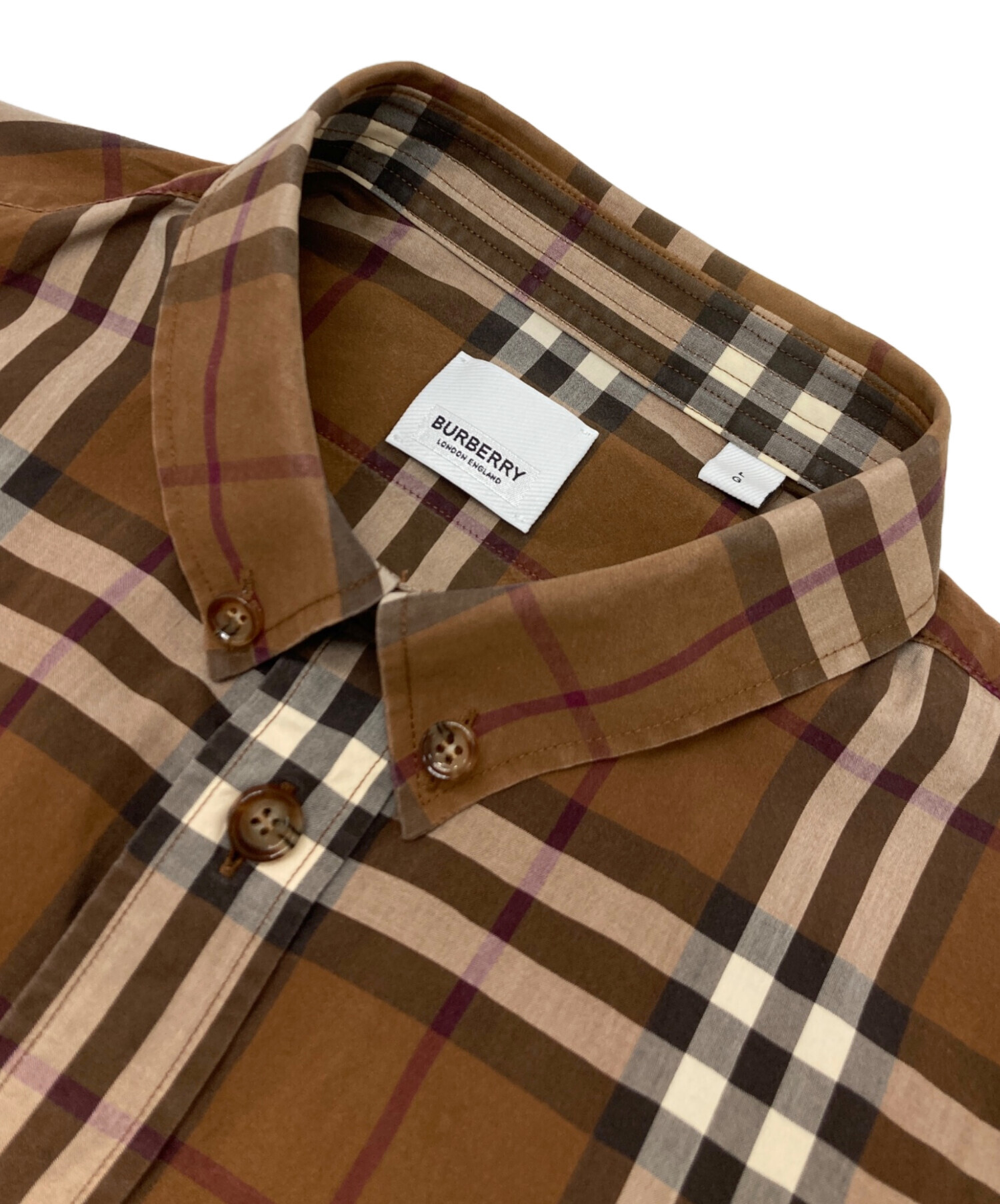 中古・古着通販】BURBERRY (バーバリー) ボタンダウンチェックシャツ