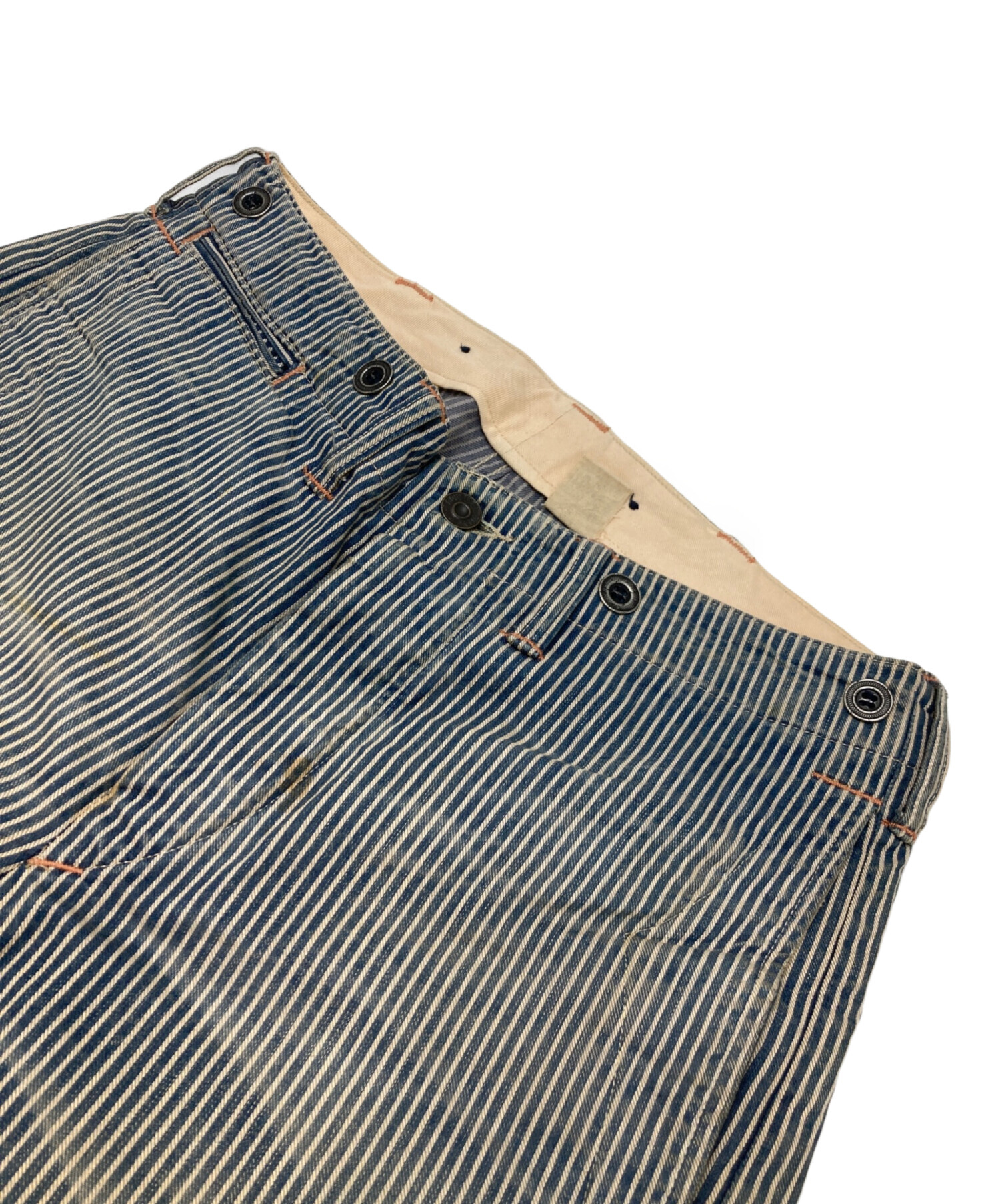 中古・古着通販】RRL (ダブルアールエル) ヒッコリーパンツ ブルー