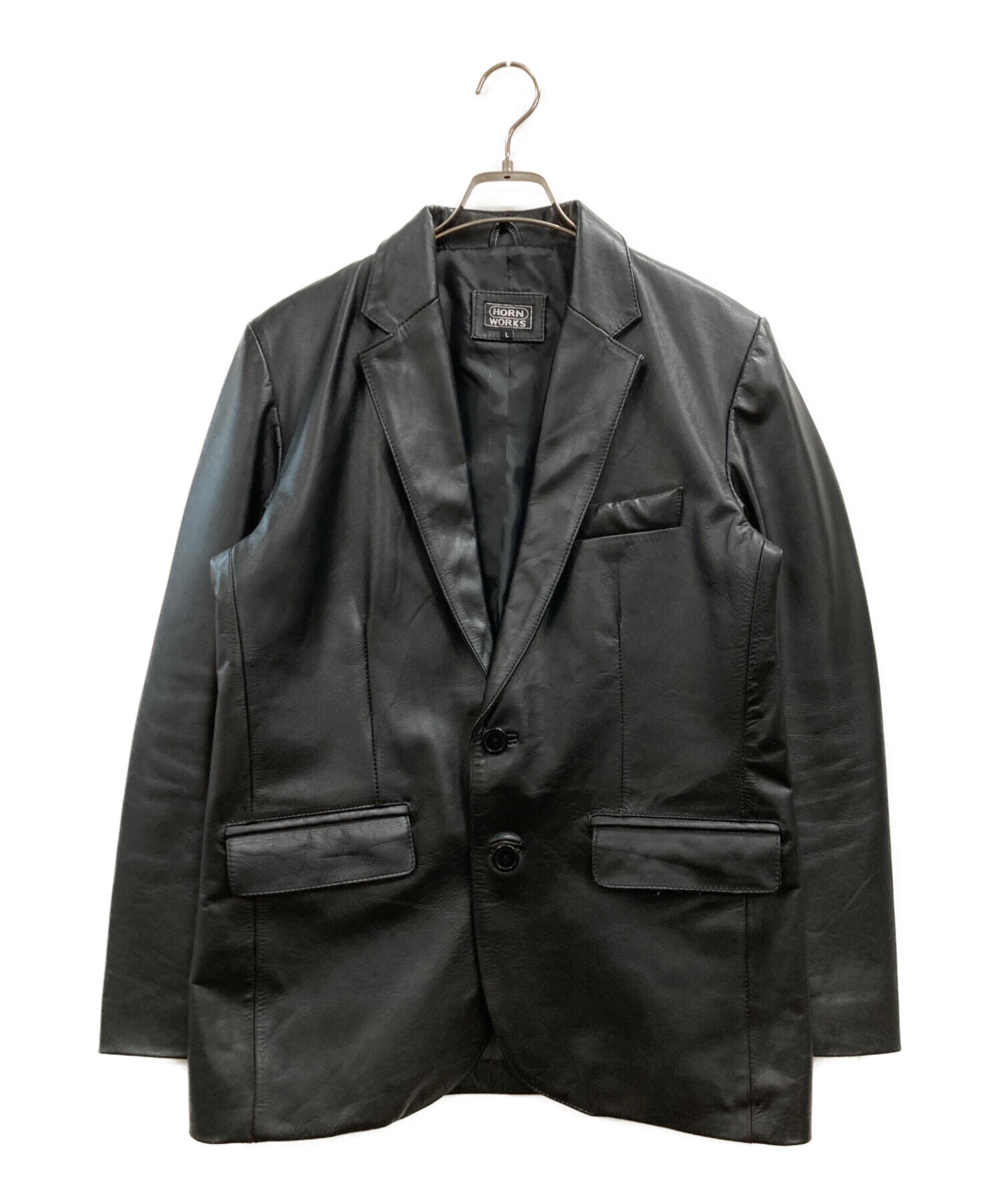 【新品未使用】HORN WORKS レザー テーラードジャケット ホーンワークス 中古・古着通販】HORN WORKS (ホーンワークス) レザーテーラード