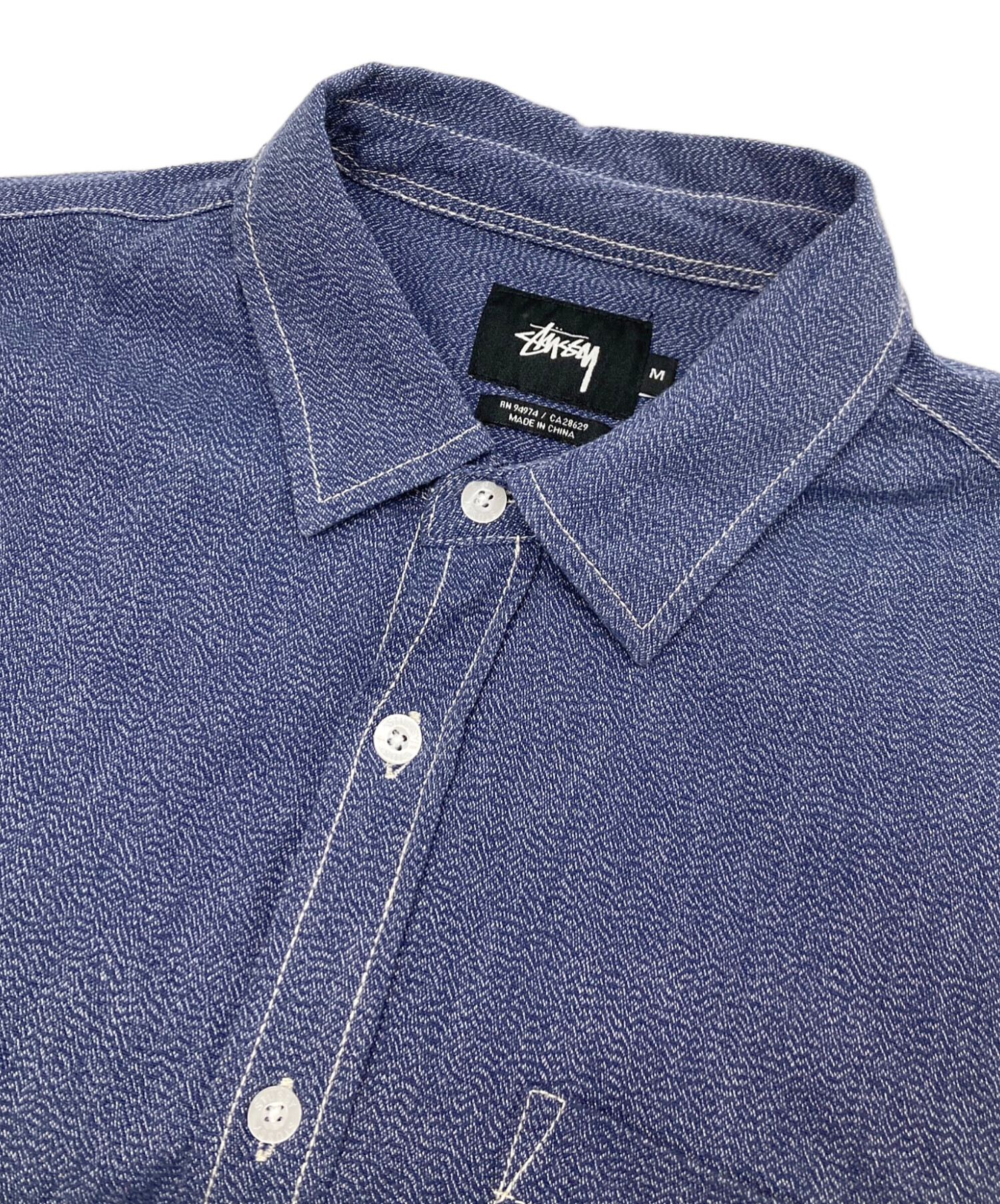 中古・古着通販】stussy (ステューシー) シャツ インディゴ 中古・古着通販】stussy (ステューシー) シャツ インディゴ