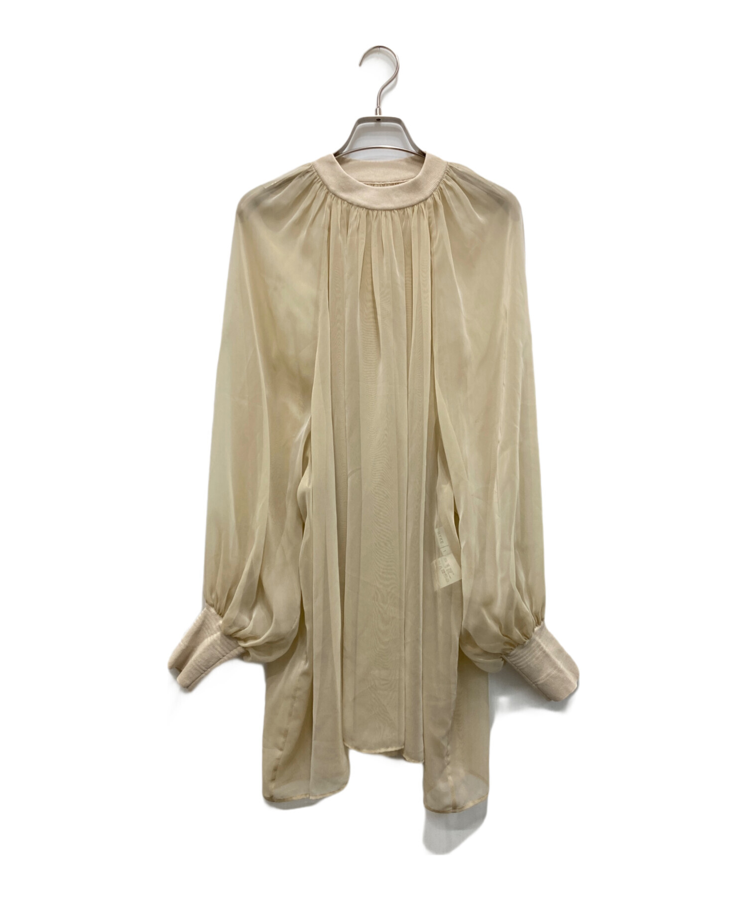 HYKE ハイク 22SS シアーシフォントップ / ブラウス 中古・古着通販】HYKE (ハイク) シアーシフォントップ ベージュ サイズ