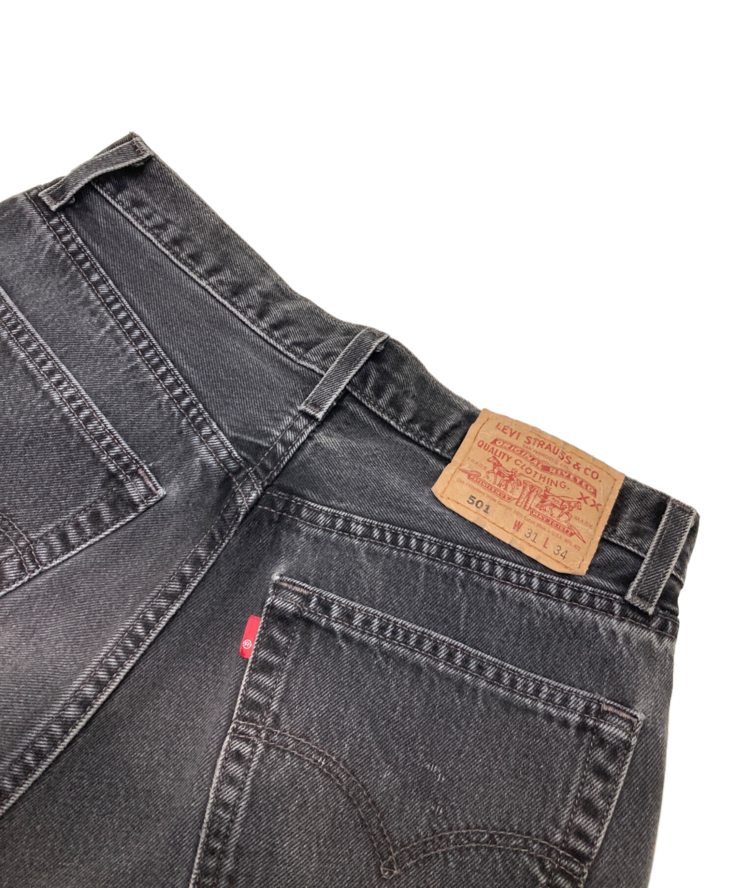 中古・古着通販】LEVI'S (リーバイス) 501後染めデニムパンツ ブラック