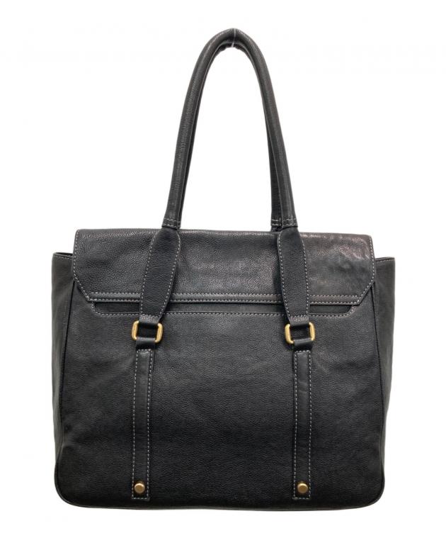 土屋鞄　ツチヤカバン　トートバッグ　レザー　ブラック 中古・古着通販】土屋鞄 (ツチヤカバン) フラップ付レザートートバッグ