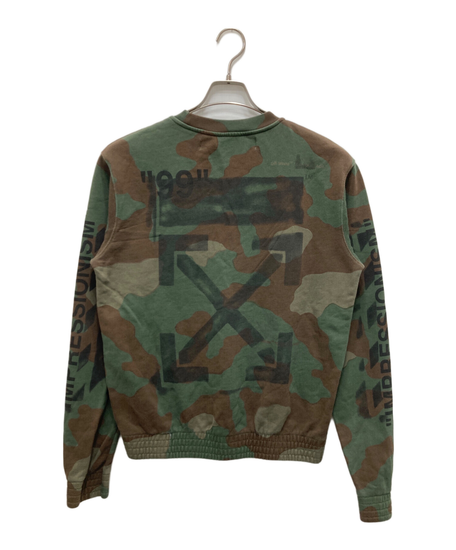 中古・古着通販】OFFWHITE (オフホワイト) 迷彩ロゴスウェット 