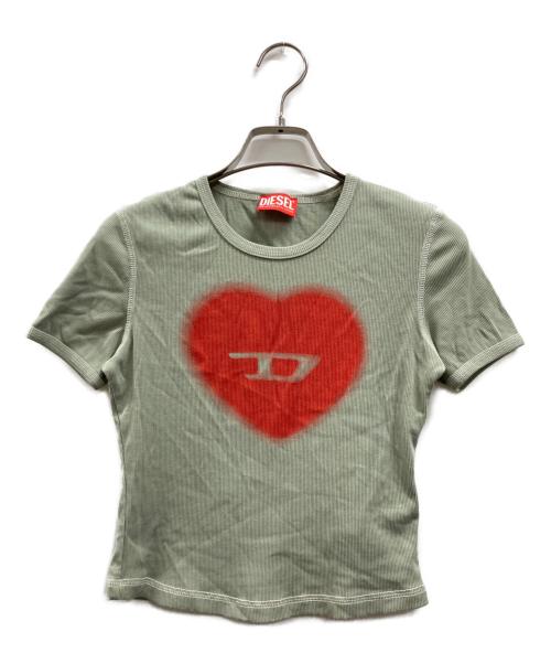 中古・古着通販】DIESEL (ディーゼル) ハートロゴTシャツ グリーン