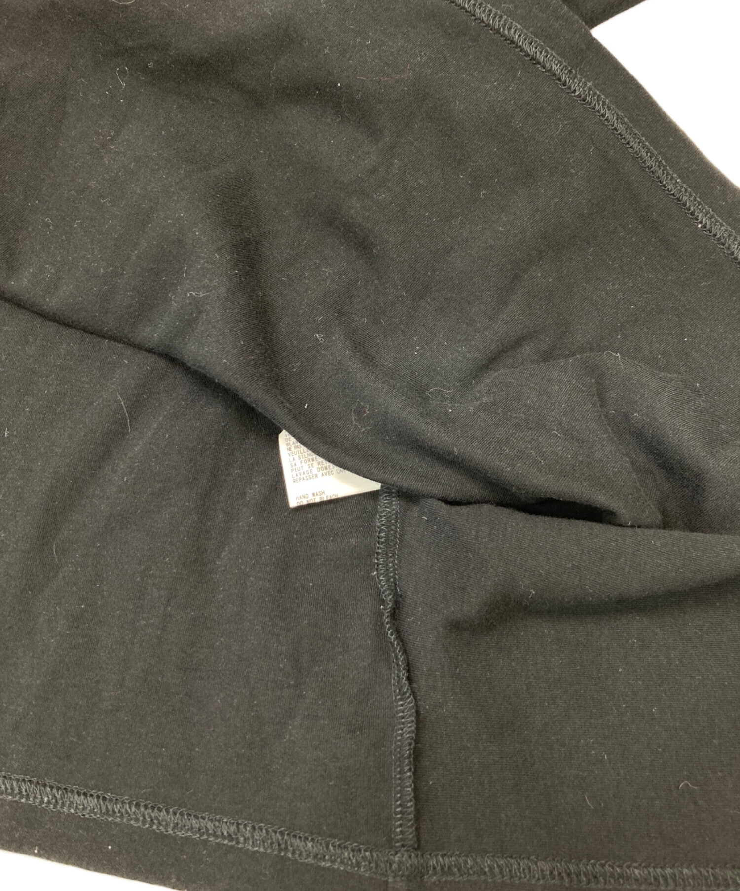 中古・古着通販】Y's (ワイズ) アシンメトリーカットソー ブラック