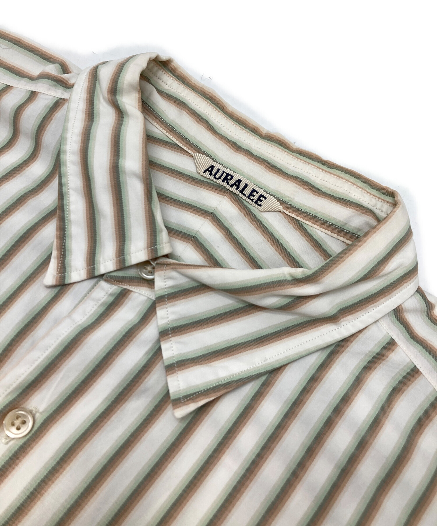中古・古着通販】AURALEE (オーラリー) ストライプシャツ ベージュ