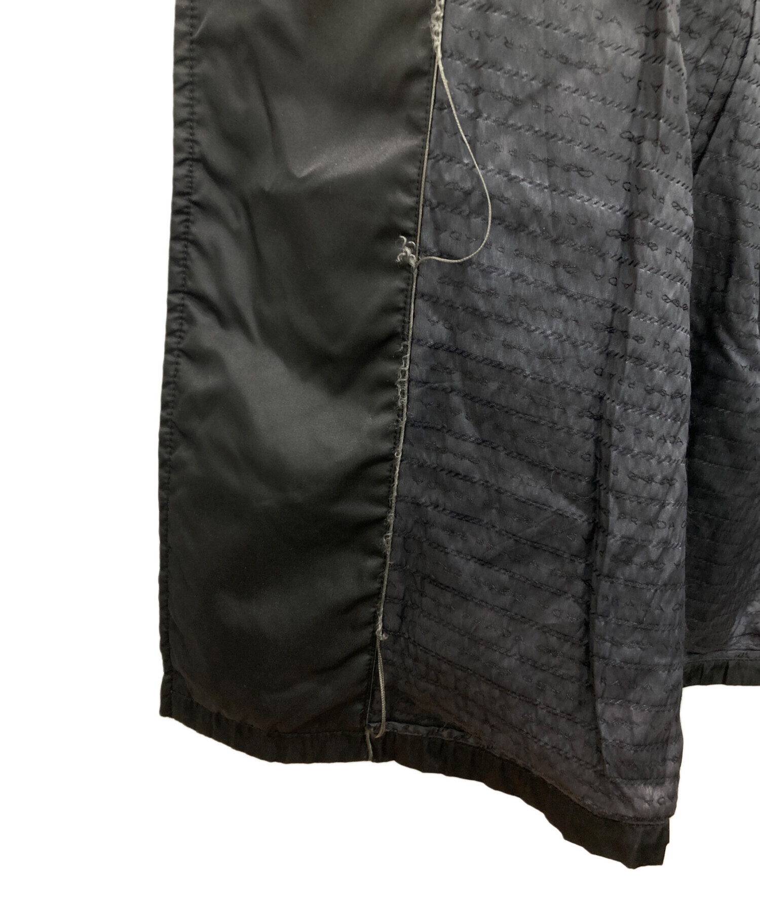 中古・古着通販】PRADA (プラダ) ナイロンステンカラーコート ブラック