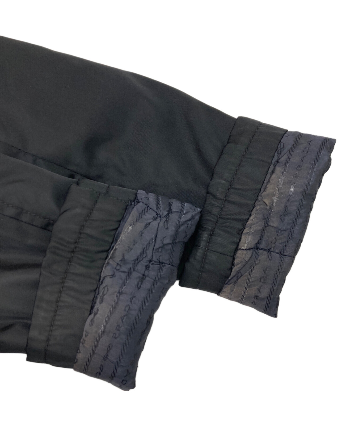 中古・古着通販】PRADA (プラダ) ナイロンステンカラーコート ブラック