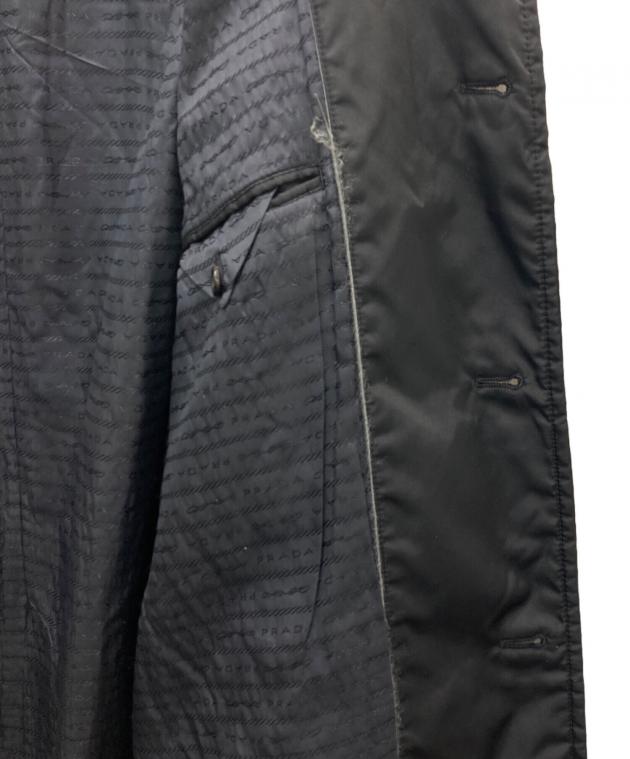 中古・古着通販】PRADA (プラダ) ナイロンステンカラーコート ブラック