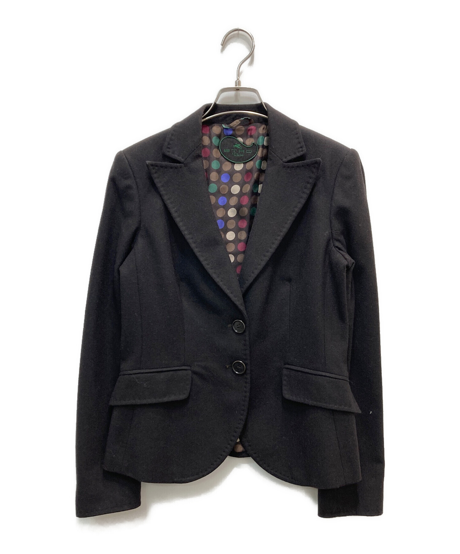 美品✨●ETRO エトロ テーラードジャケット ベロア 裏地総柄 ペイズリー 中古・古着通販】ETRO (エトロ) 裏地総柄テーラードジャケット