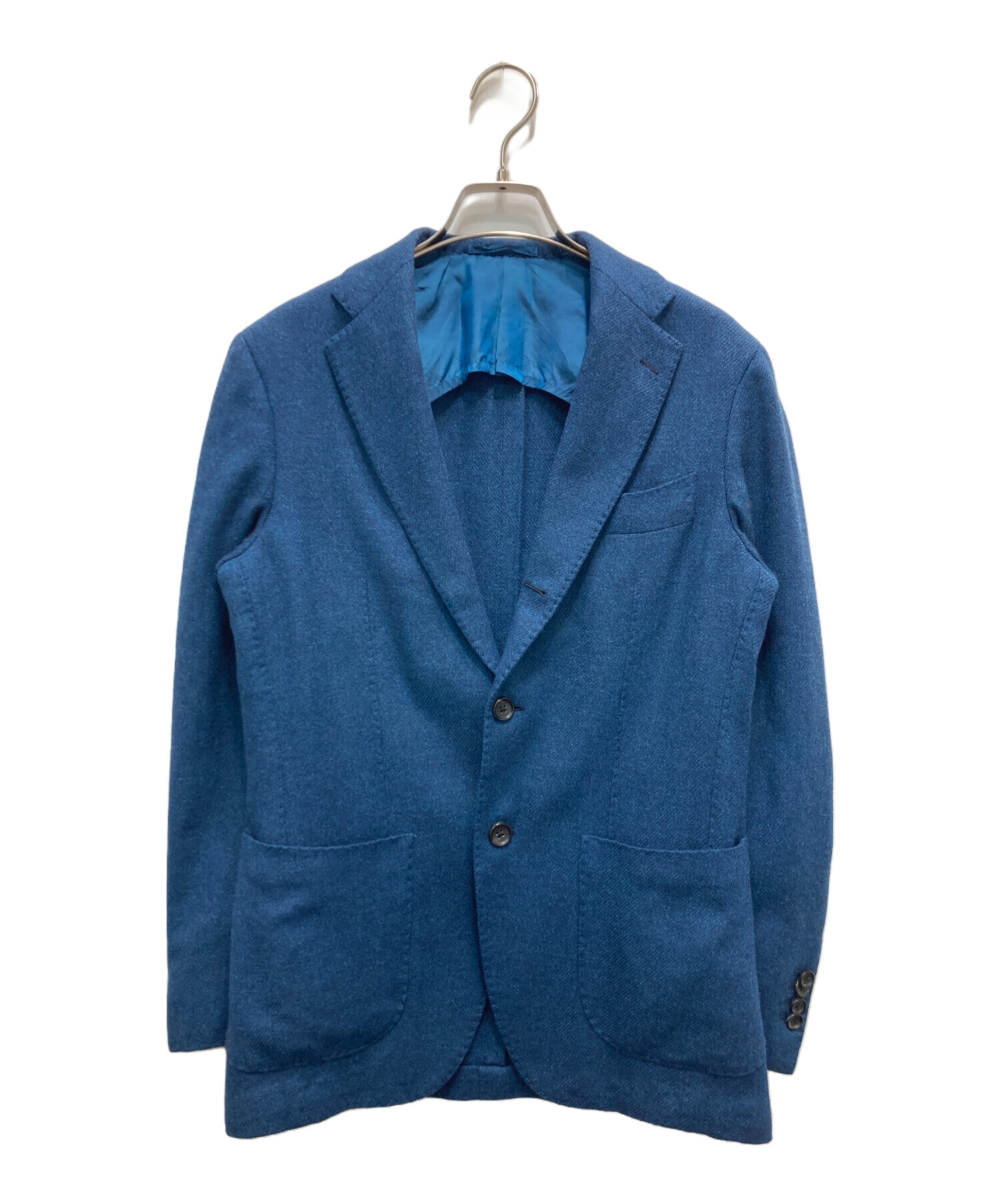<美品>ブリッラペルイルグスト ブルー ウール シルク リネン ジャケット44 ブリッラペルイルグスト ブルー ウール シルク リネン ジャケット44