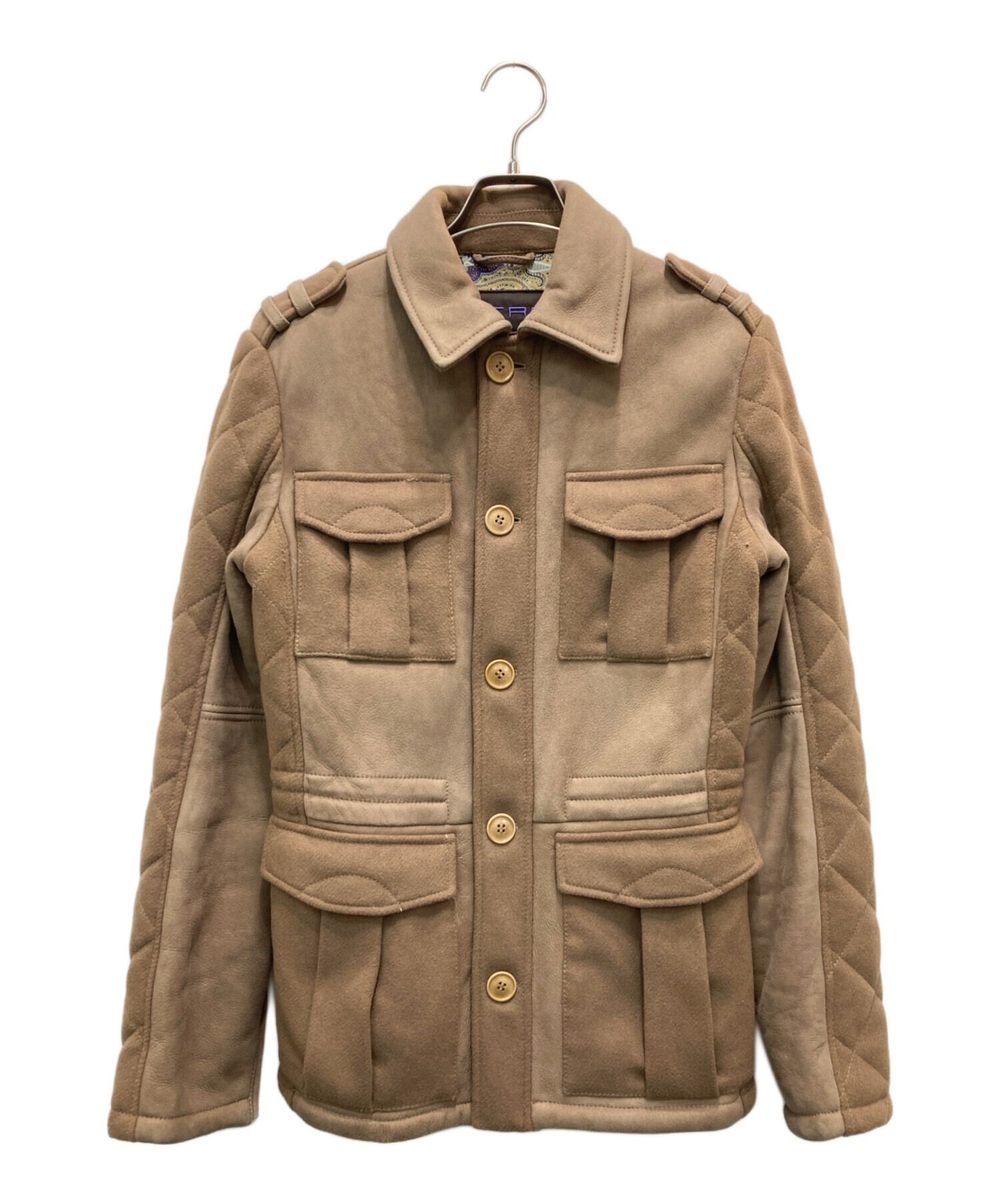 中古・古着通販】ETRO (エトロ) リアルムートンコート ベージュ サイズ