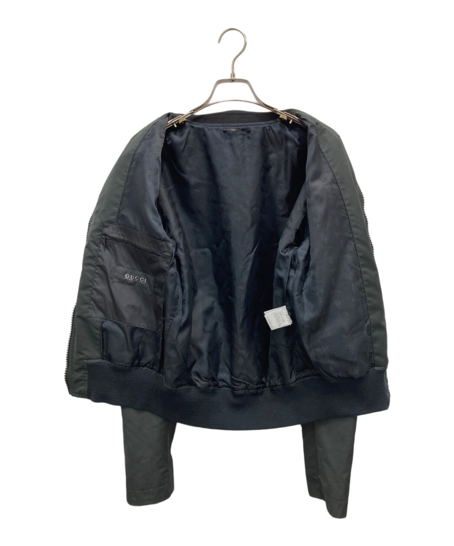 中古・古着通販】GUCCI (グッチ) ナイロンミリタリーブルゾン ブラック