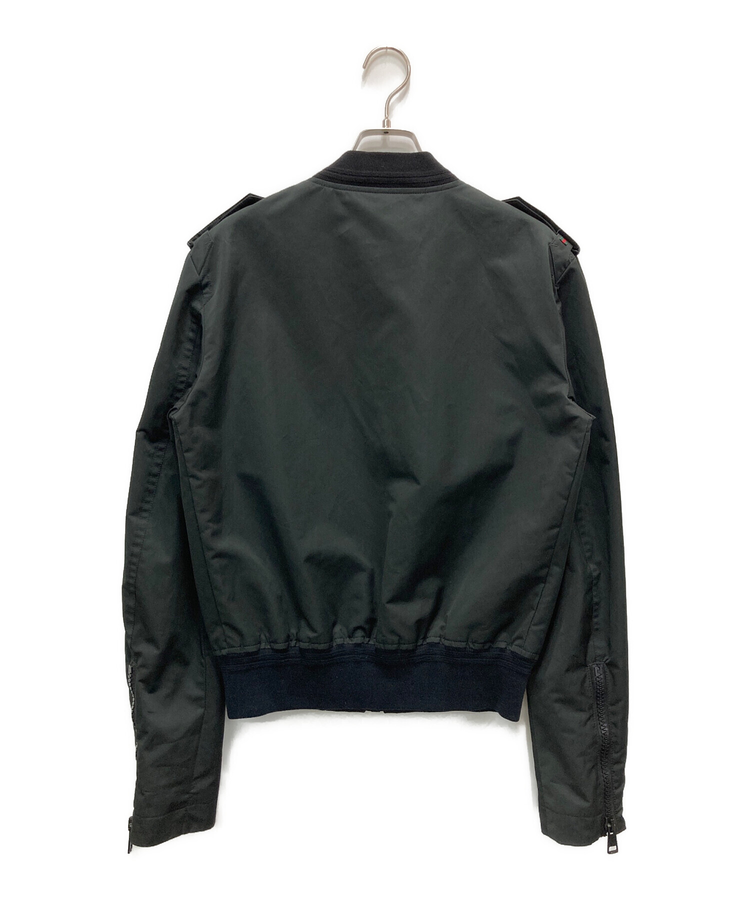 中古・古着通販】GUCCI (グッチ) ナイロンミリタリーブルゾン ブラック 