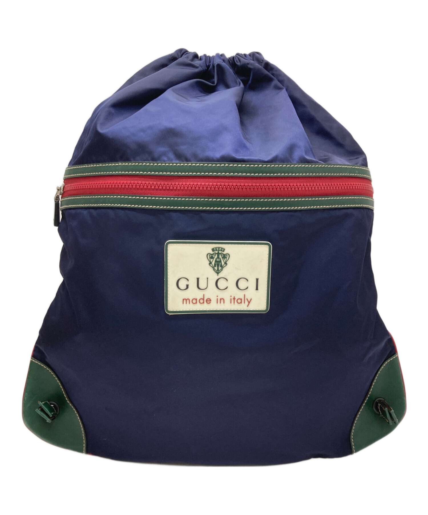 GUCCI グッチ　ナップサック　バッグ 中古・古着通販】GUCCI (グッチ) ナップサック ネイビー｜ブランド