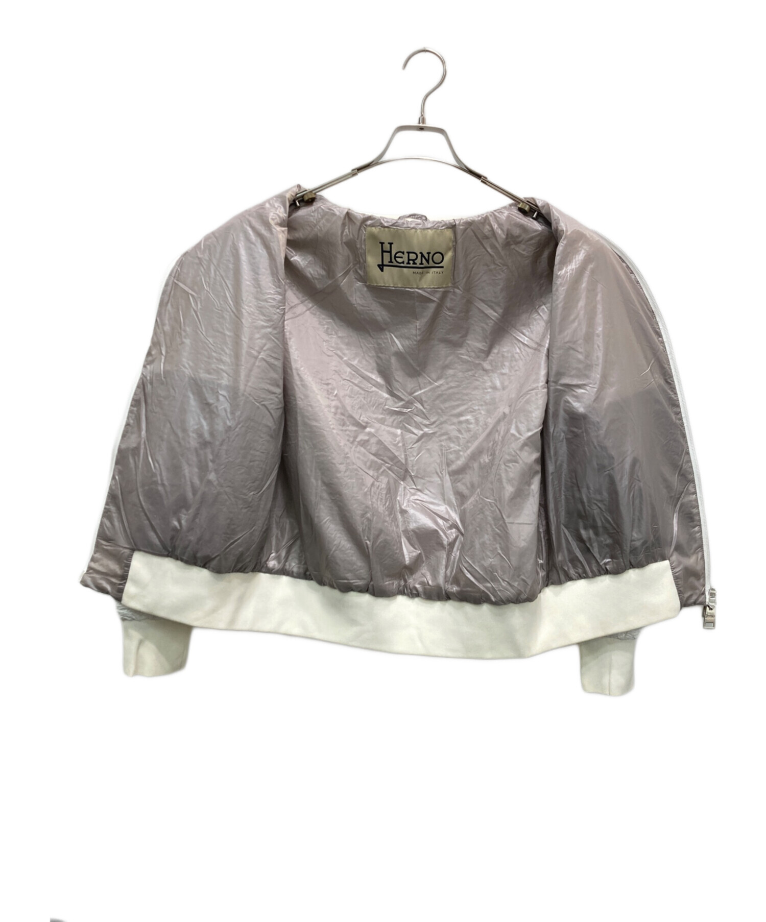 HERNO （ヘルノ)ボンバージャケット 白　ホワイト　38 中古・古着通販】HERNO (ヘルノ) ボンバージャケット ホワイト サイズ