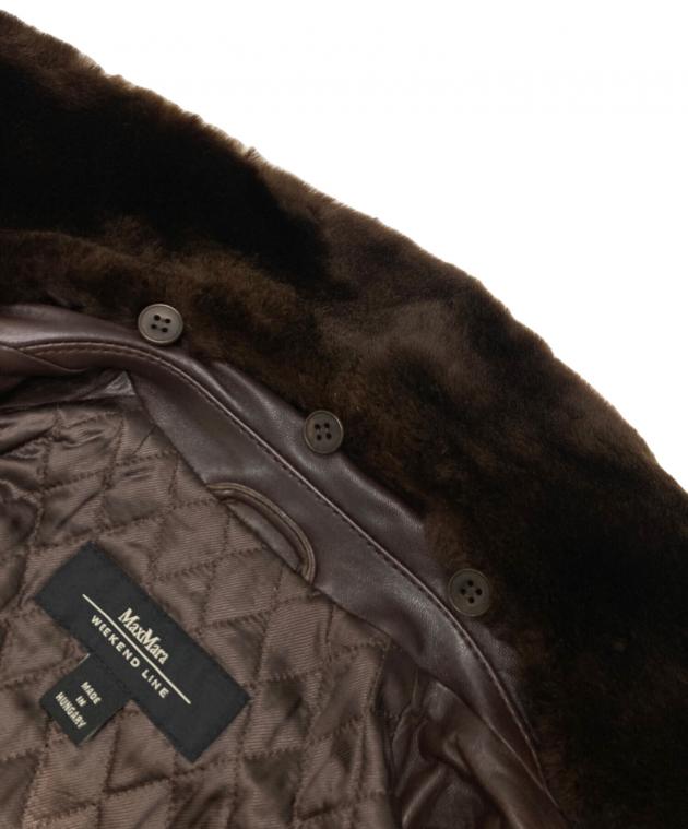 マックスマーラ　ウィークエンドライン　レザージャケット　ブラウン Max Mara weekend レザージャケット マックスマーラ ウィークエンド