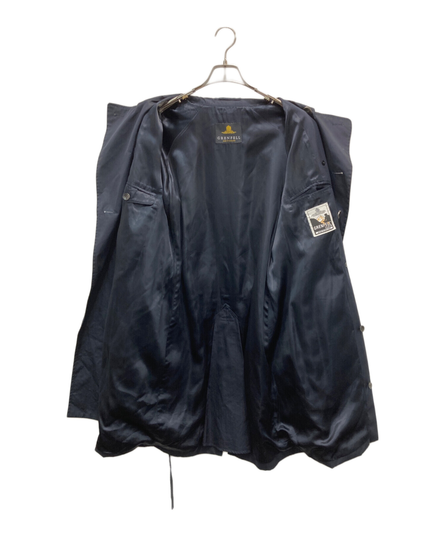 GRENFELL グレンフェル トレンチコート 40 ネイビー 英国製 中古・古着通販】GRENFELL (グレンフェル) トレンチコート ネイビー
