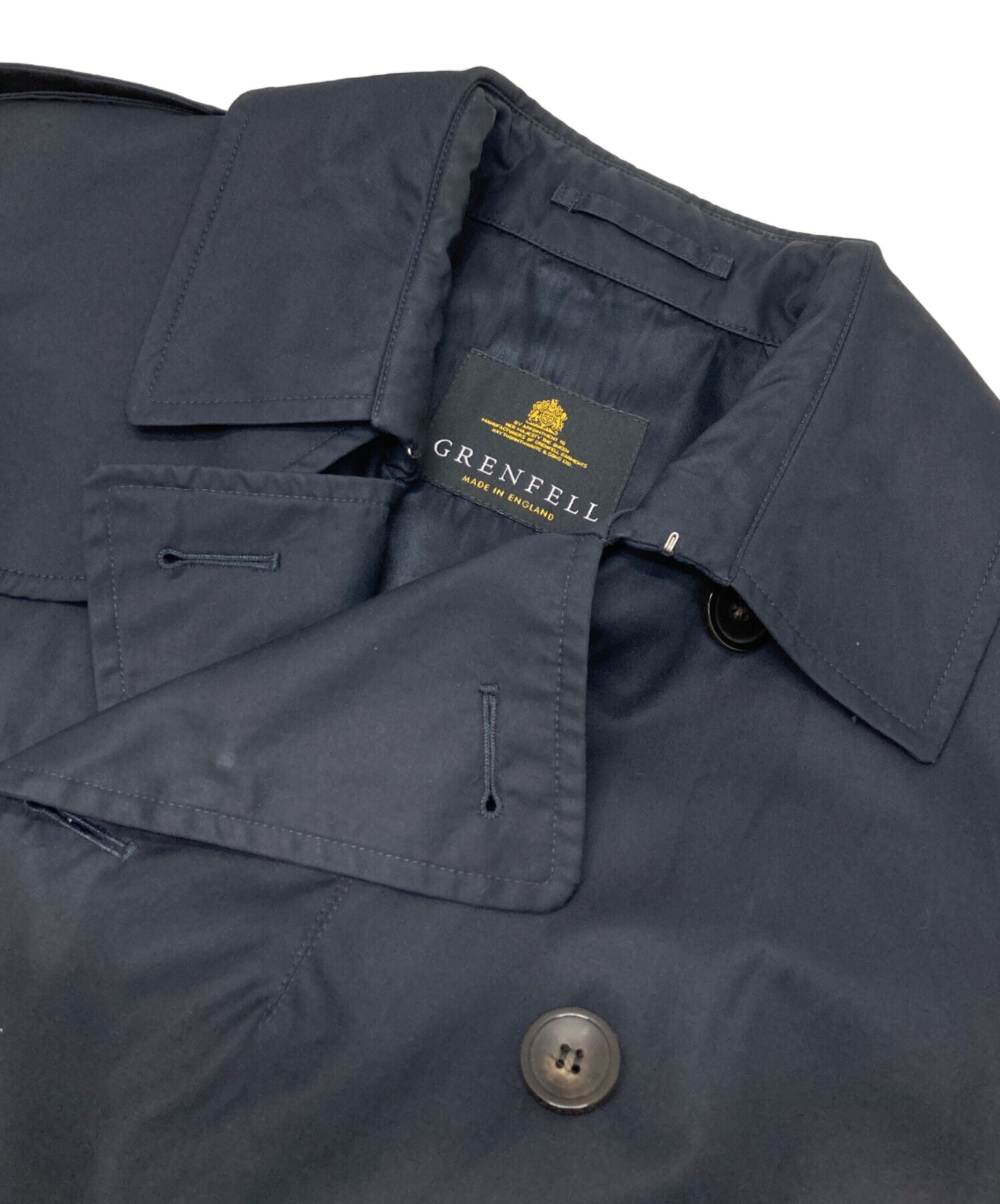 GRENFELL グレンフェルコート　メンズ ネイビー GRENFELL / グレンフェル コットンギャバジングレンフェルクロス