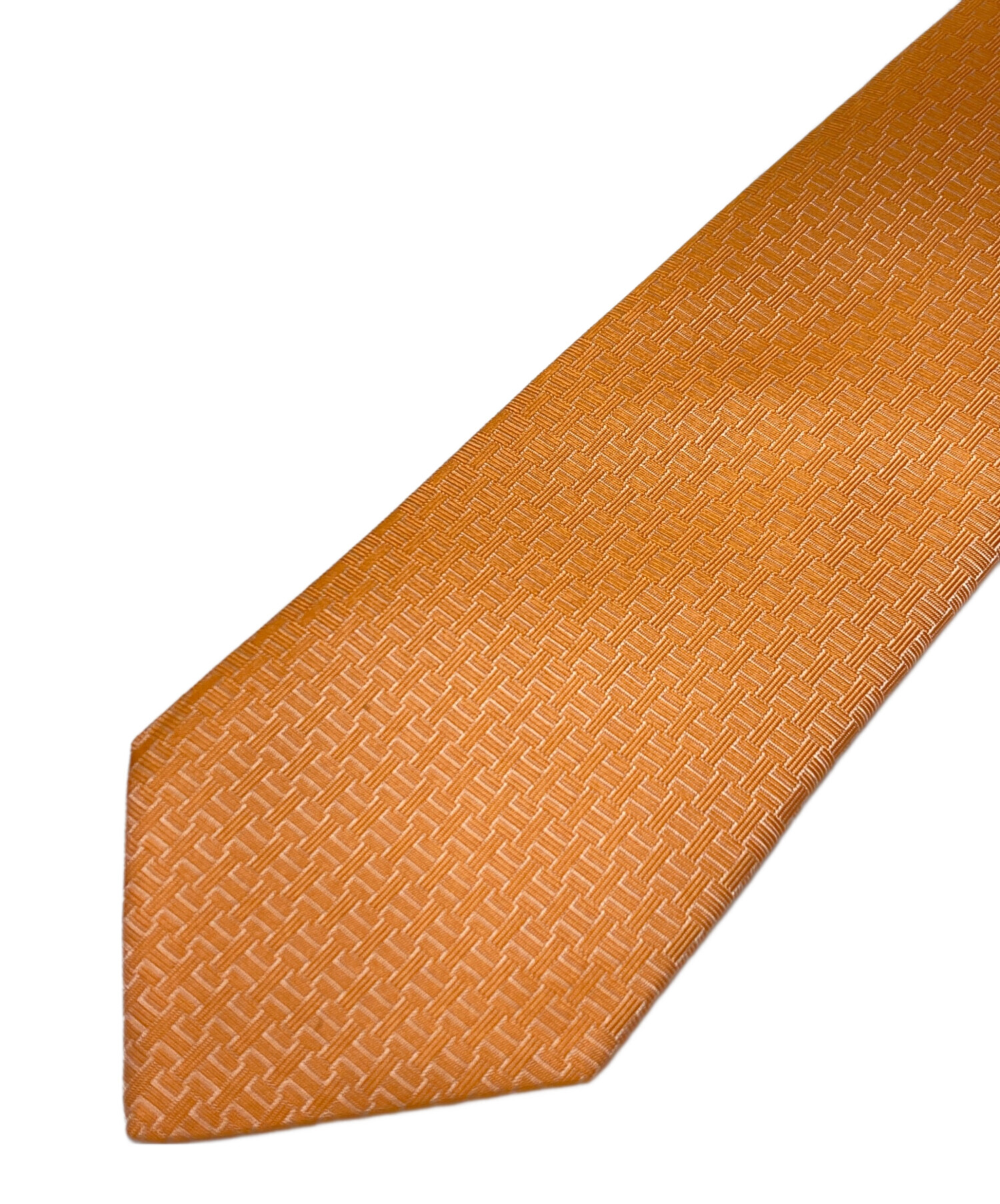 中古・古着通販】HERMES (エルメス) ロゴネクタイ オレンジ サイズ