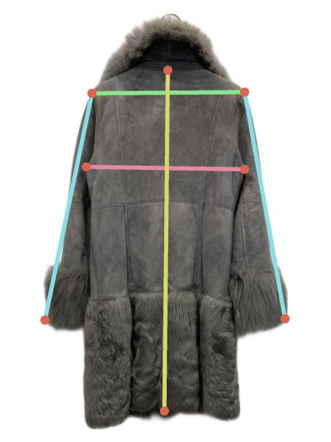 タイムセール　 美品グレースコンチネンタル　フォックスファーコート　グレー36 中古・古着通販】GRACE CONTINENTAL (（グレースコンチネンタル