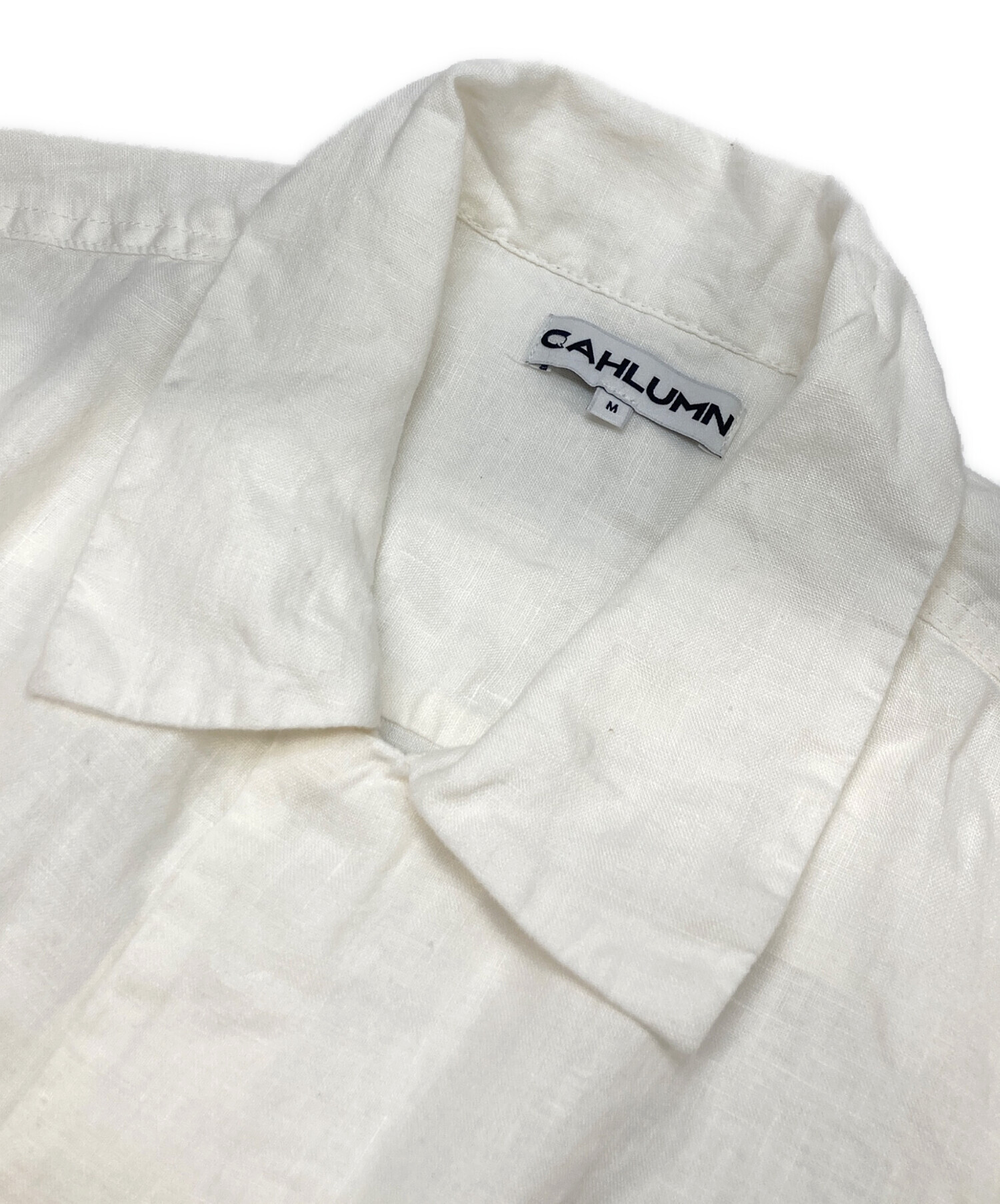 中古・古着通販】CAHLUMN (カウラム) Belgium Linen Open Collar Shirt