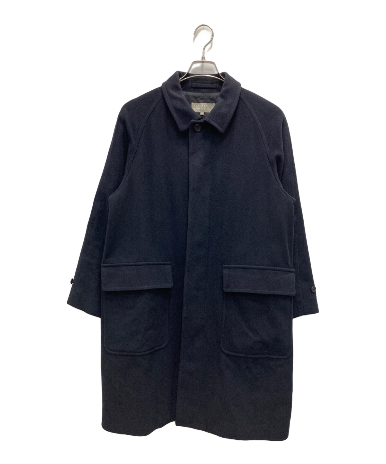 【旧タグ】Margaret Howell ウール　ステンカラーコート　ネイビー 中古・古着通販】MARGARET HOWELL (マーガレットハウエル) ウール