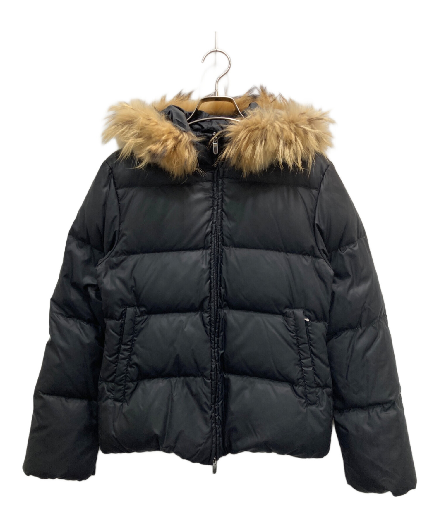 DUVETICA デュベティカ 40 ダウンジャケット フード ファー 黒 中古・古着通販】DUVETICA (デュベティカ) ファー付ダウンジャケット