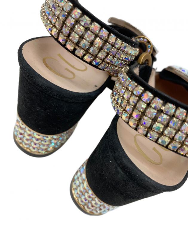 グッチ　ビジューパンプス　37サイズ 中古・古着通販】GUCCI (グッチ) ビジューヒールパンプス ブラック