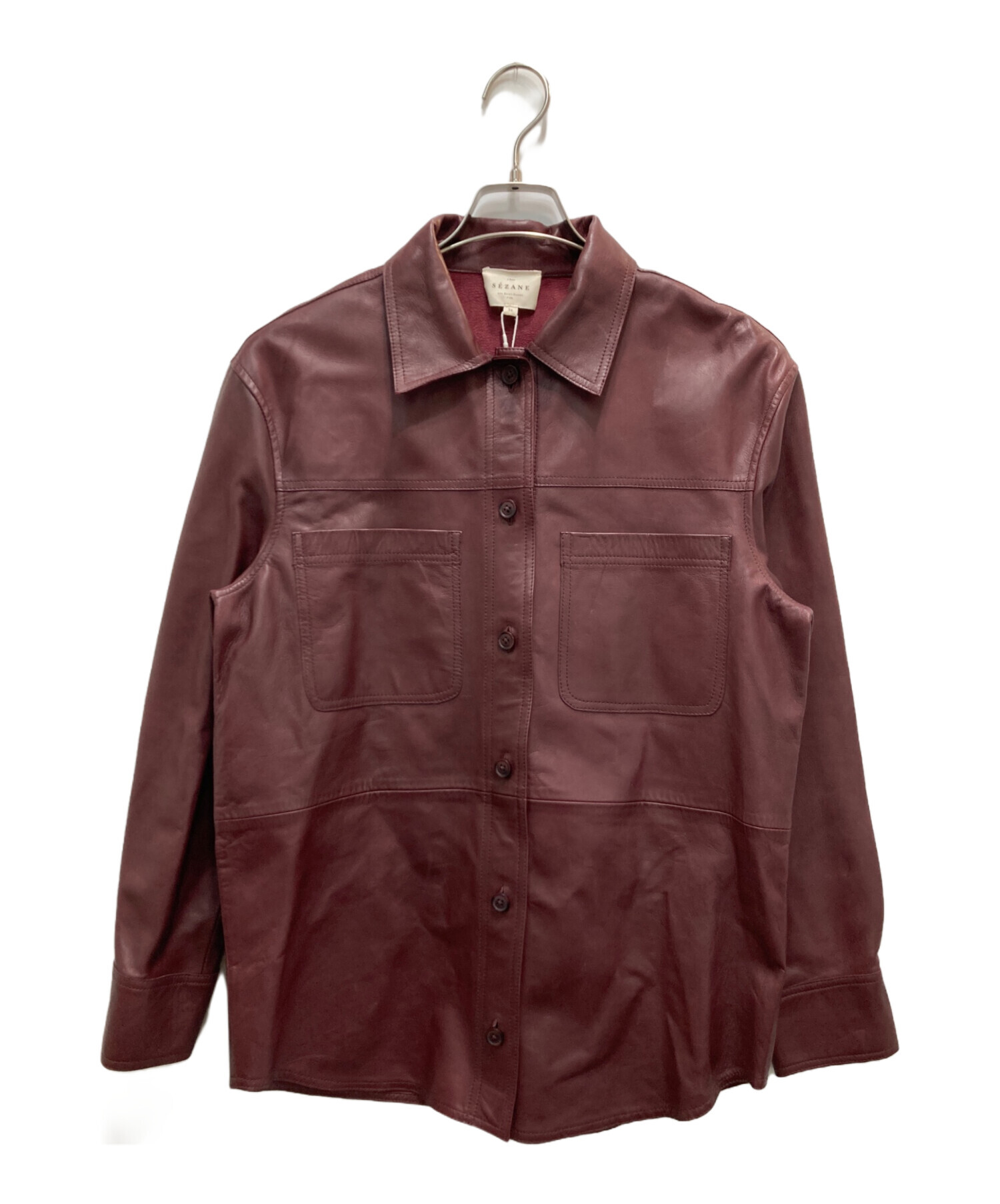 SEZANE セザンヌ　レザージャケット 中古・古着通販】SEZANE (セザンヌ) レザージャケット ブラウン サイズ