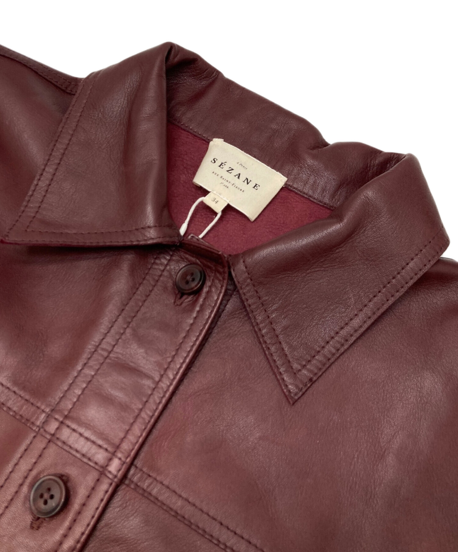 中古・古着通販】SEZANE (セザンヌ) レザージャケット ブラウン サイズ