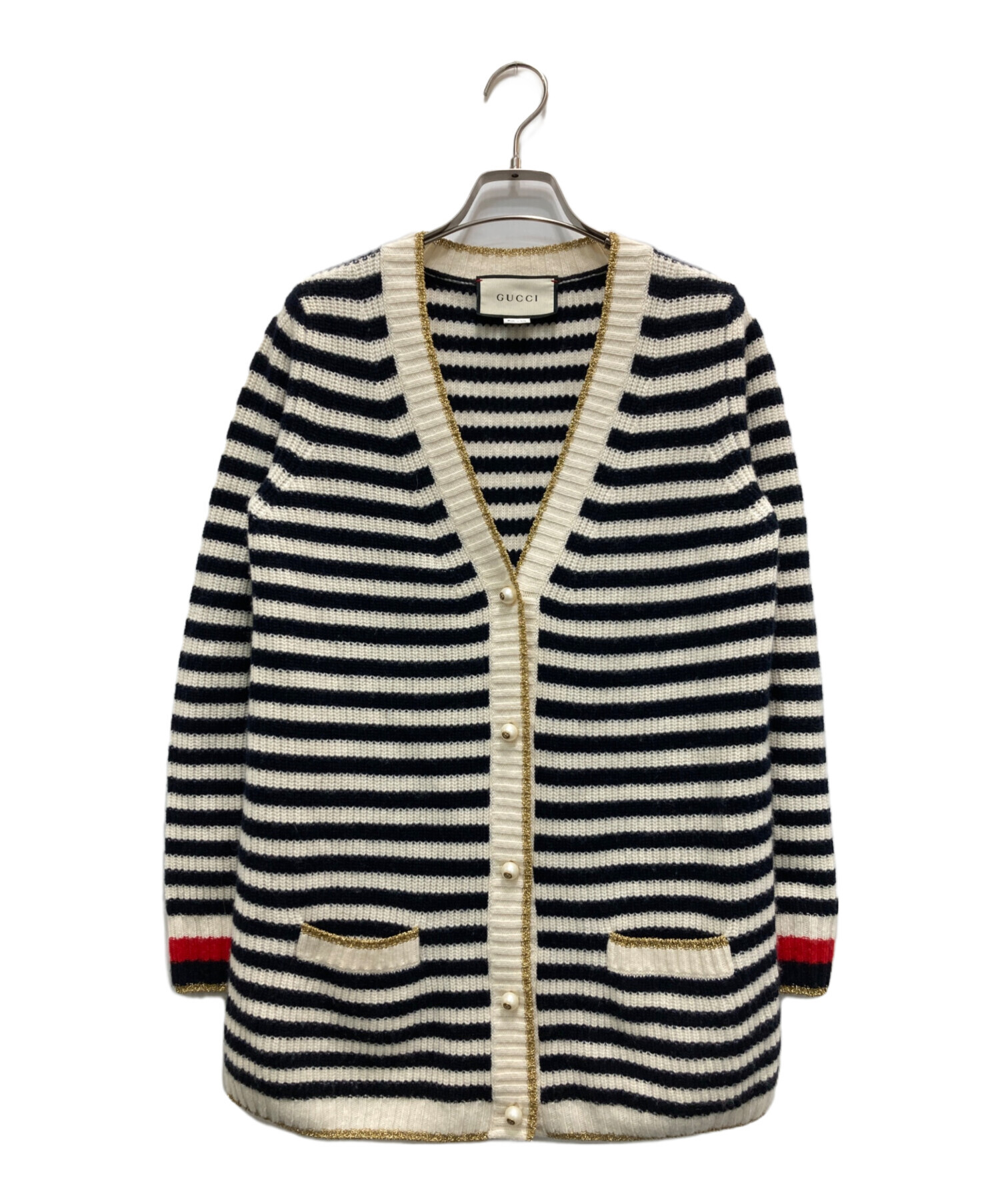 GUCCI グッチ ボーター ニット カーディガン 中古・古着通販】GUCCI (グッチ) ストライプウールブレンドボーダー