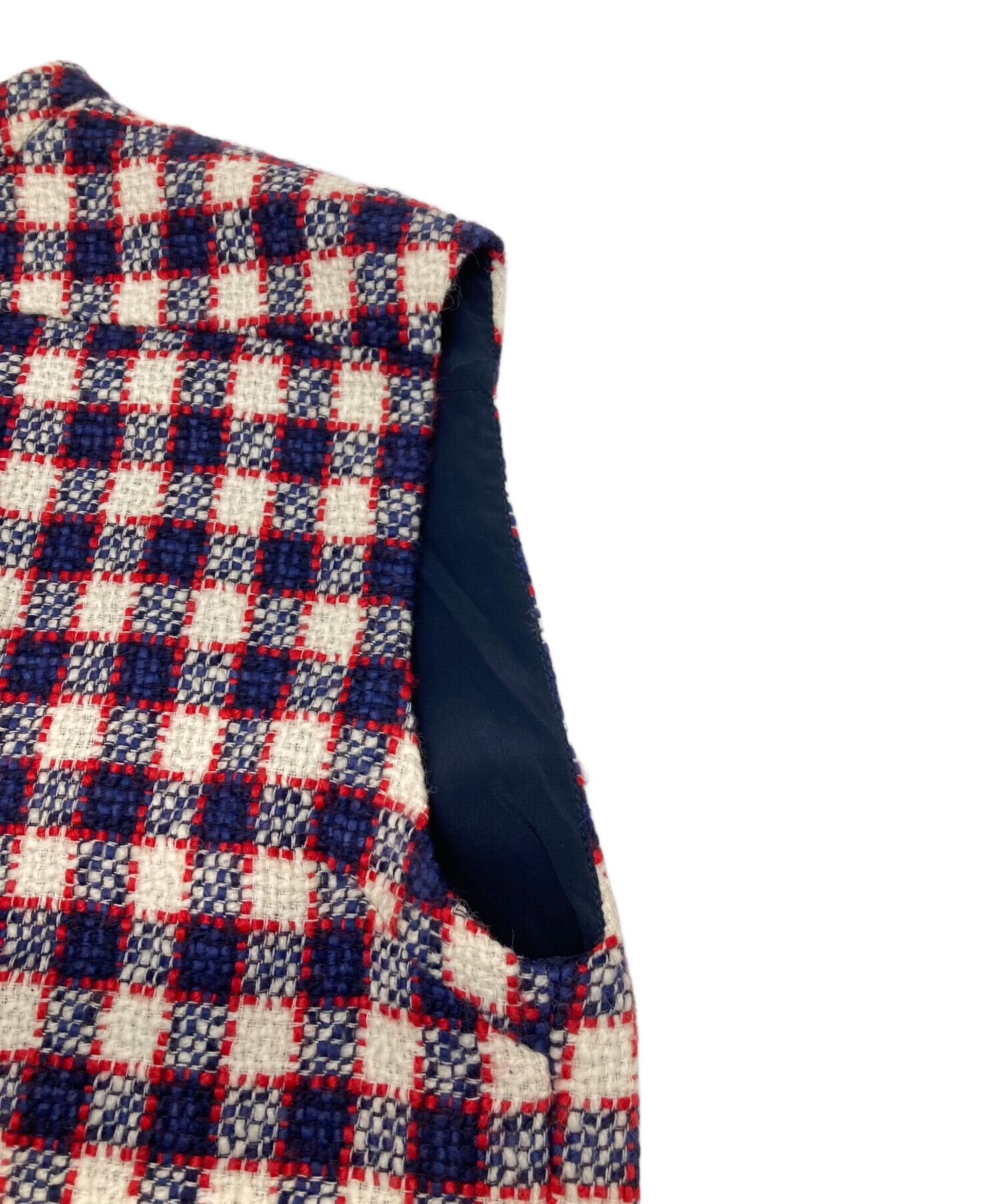 中古・古着通販】GUCCI (グッチ) 金釦ウールニットワンピース レッド