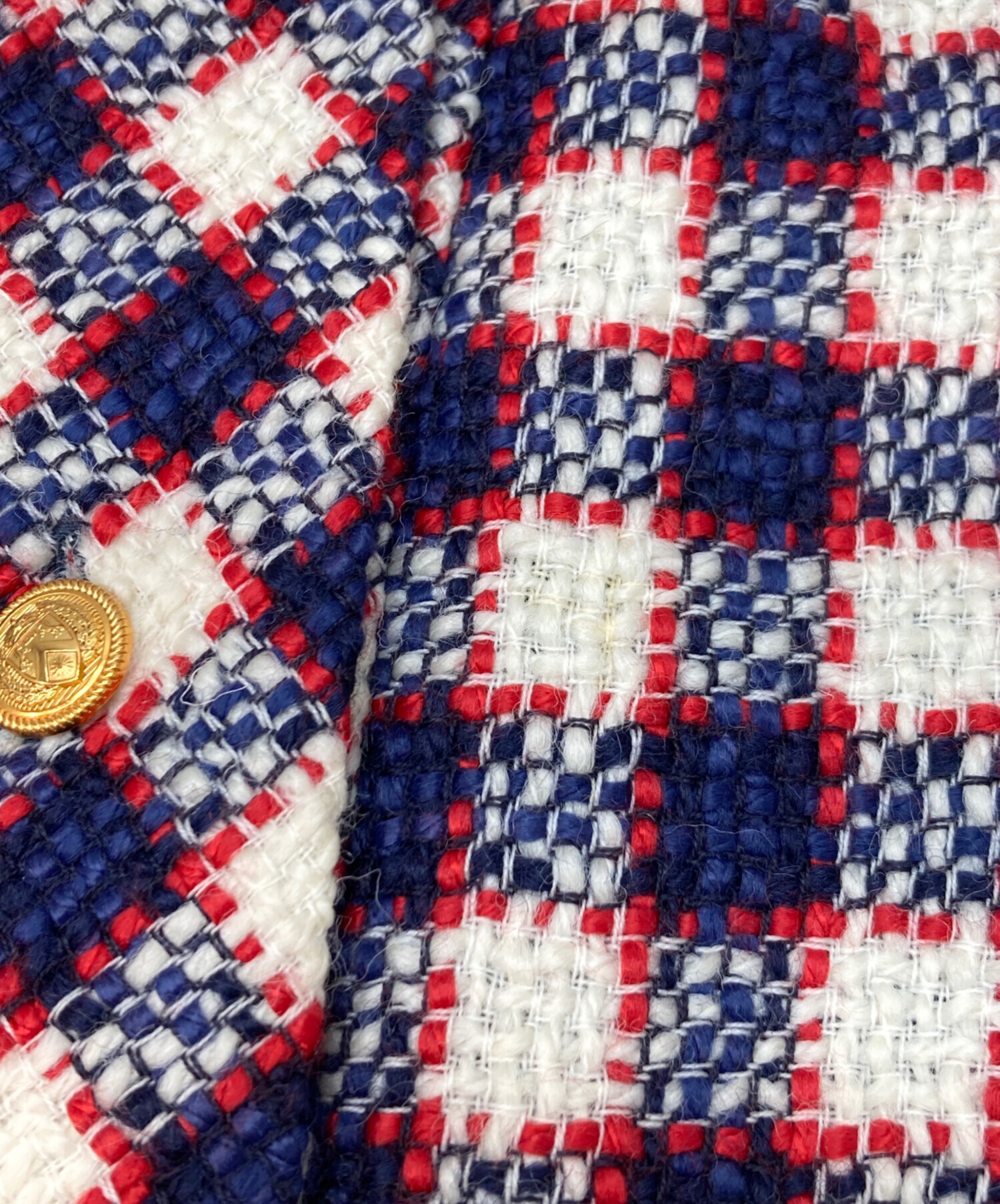 中古・古着通販】GUCCI (グッチ) 金釦ウールニットワンピース レッド