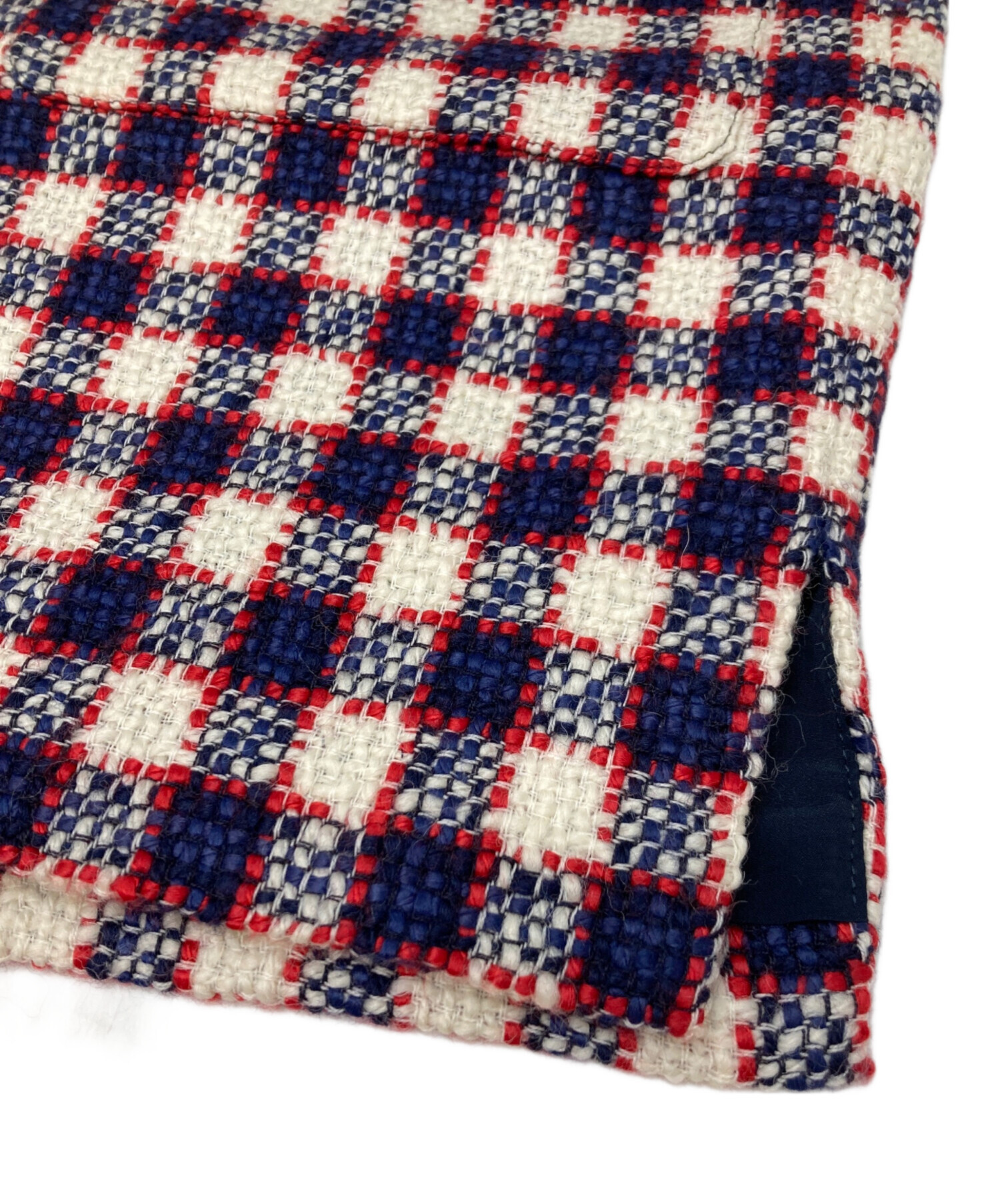 GUCCI / ワンピース/--/ウール/RED/チェック 中古・古着通販】GUCCI (グッチ) 金釦ウールニットワンピース レッド