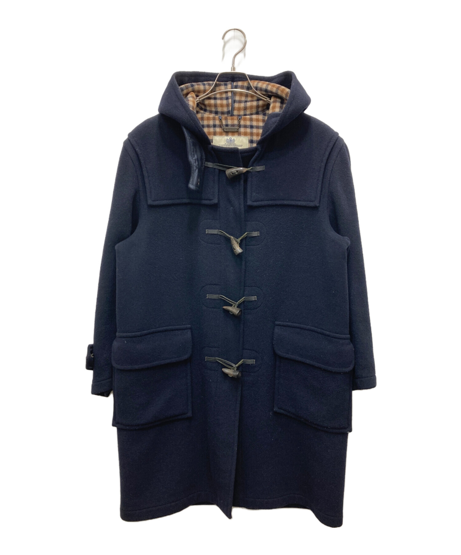 Aquascutum アクアスキュータム ネイビー ダッフルコート 中古・古着通販】Aquascutum (アクアスキュータム) ダッフルコート
