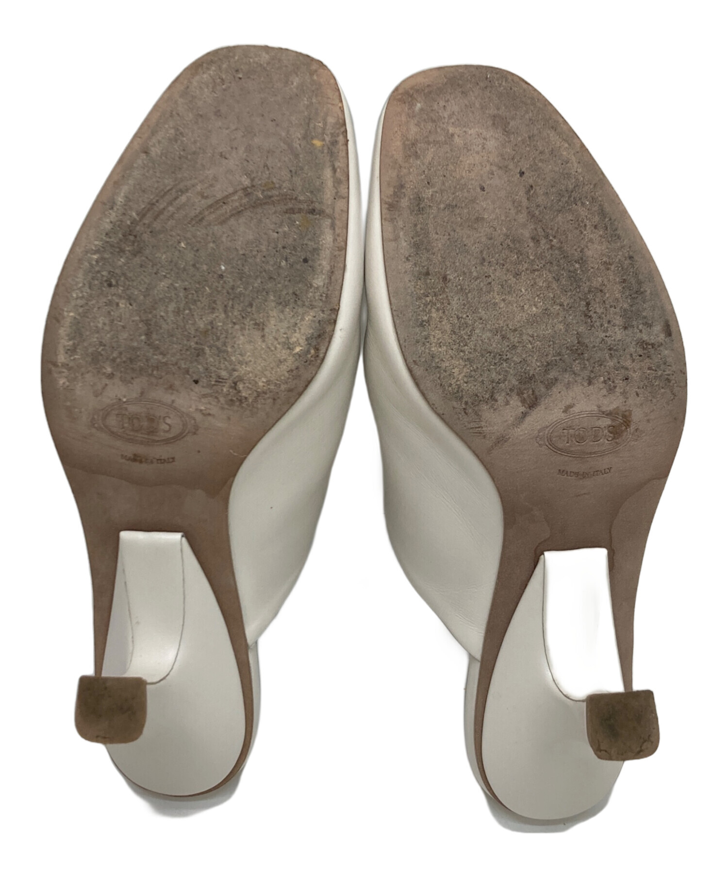 中古・古着通販】TOD'S (トッズ) 65 レザーミュール ホワイト サイズ