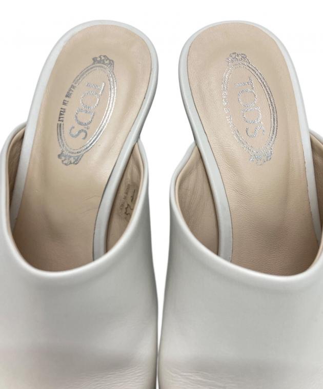 中古・古着通販】TOD'S (トッズ) 65 レザーミュール ホワイト サイズ 中古・古着通販】TOD'S (トッズ) 65 レザーミュール ホワイト サイズ