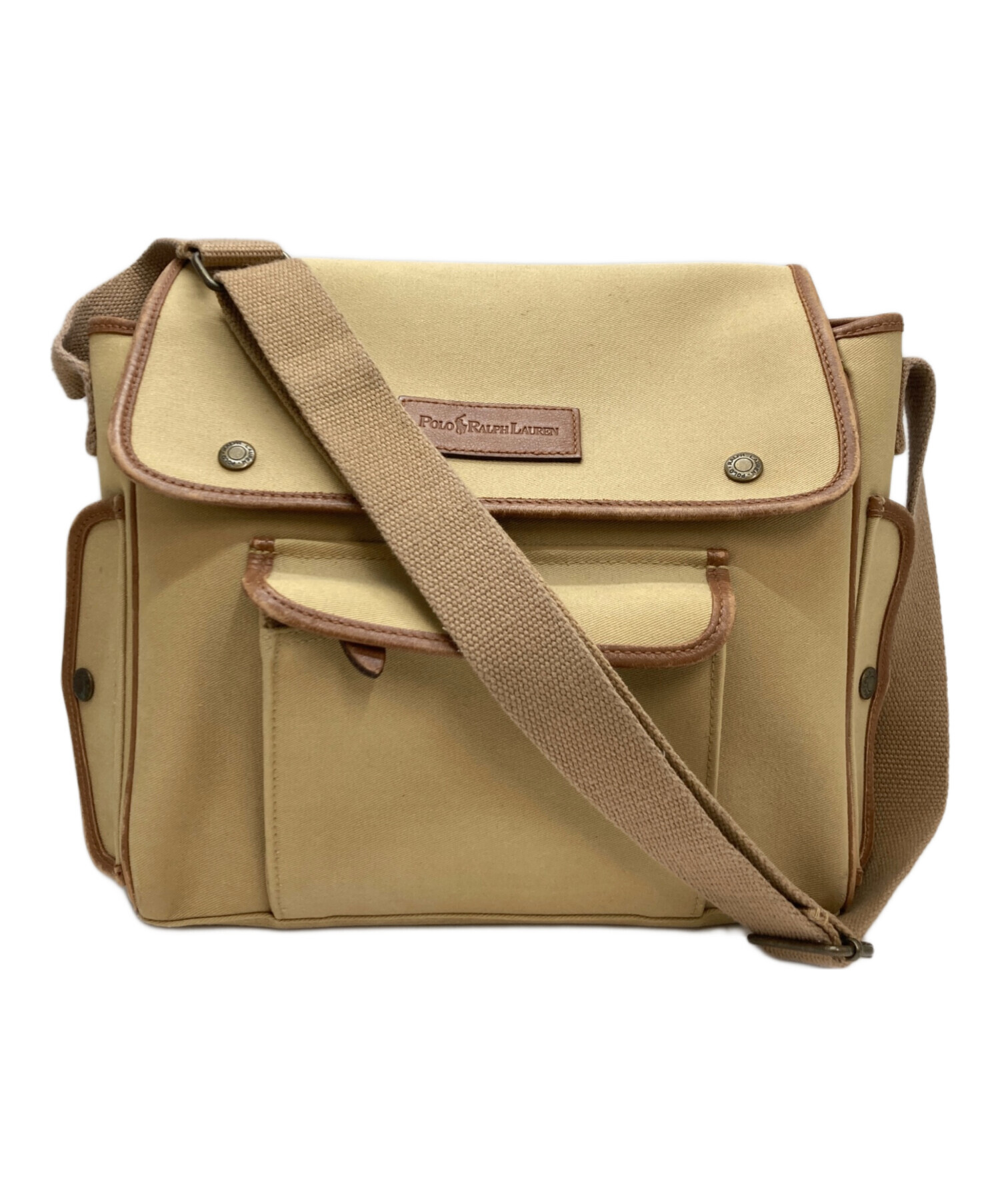 POLO ラルフローレン ボストンバッグ サファリ レザー ベージュ ショルダー 中古・古着通販】POLO RALPH LAUREN (ポロ・ラルフローレン) サファリ