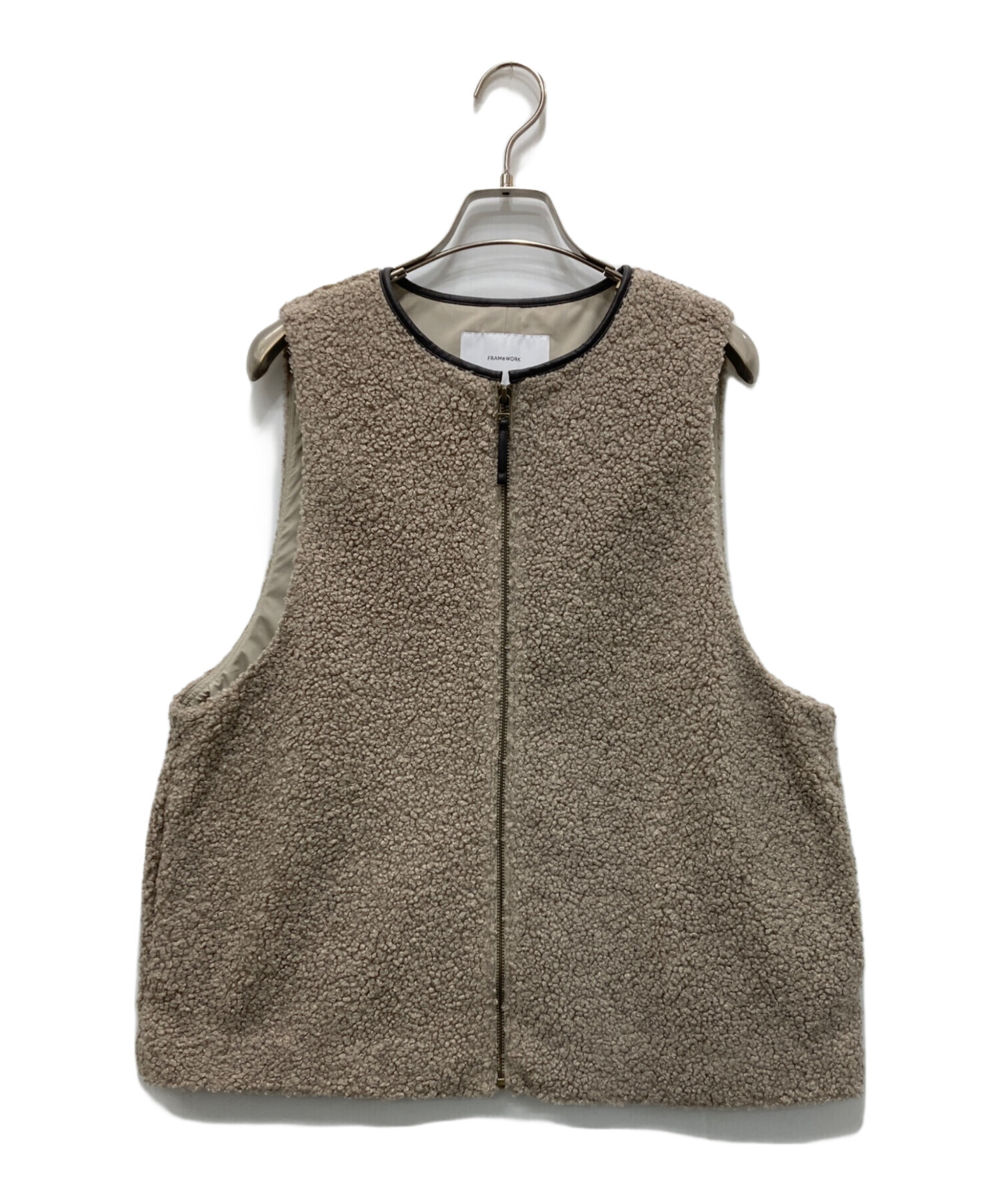 美品 FRAMeWORK フレームワーク ボアベスト ベージュ フレームワーク FRAMeWORK ≪追加 / 手洗い可能≫ボアベスト 3
