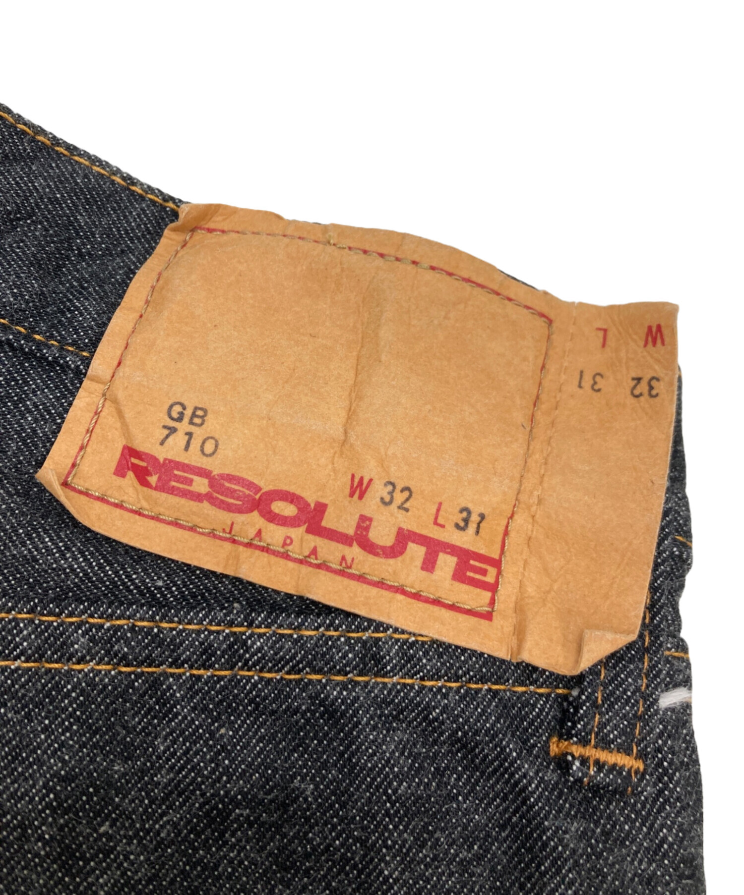 RESOLUTE GB710 デニムパンツ W34 L31 中古・古着通販】RESOLUTE (リゾルト) GB710 デニムパンツ ブラック