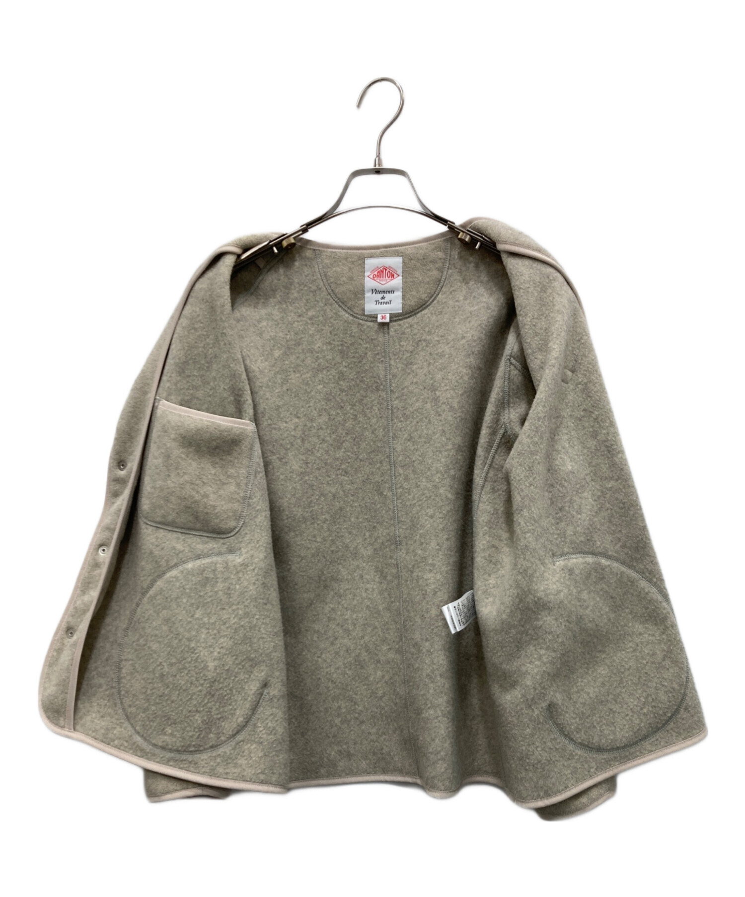DANTON Collarless Jacket 36 Beige