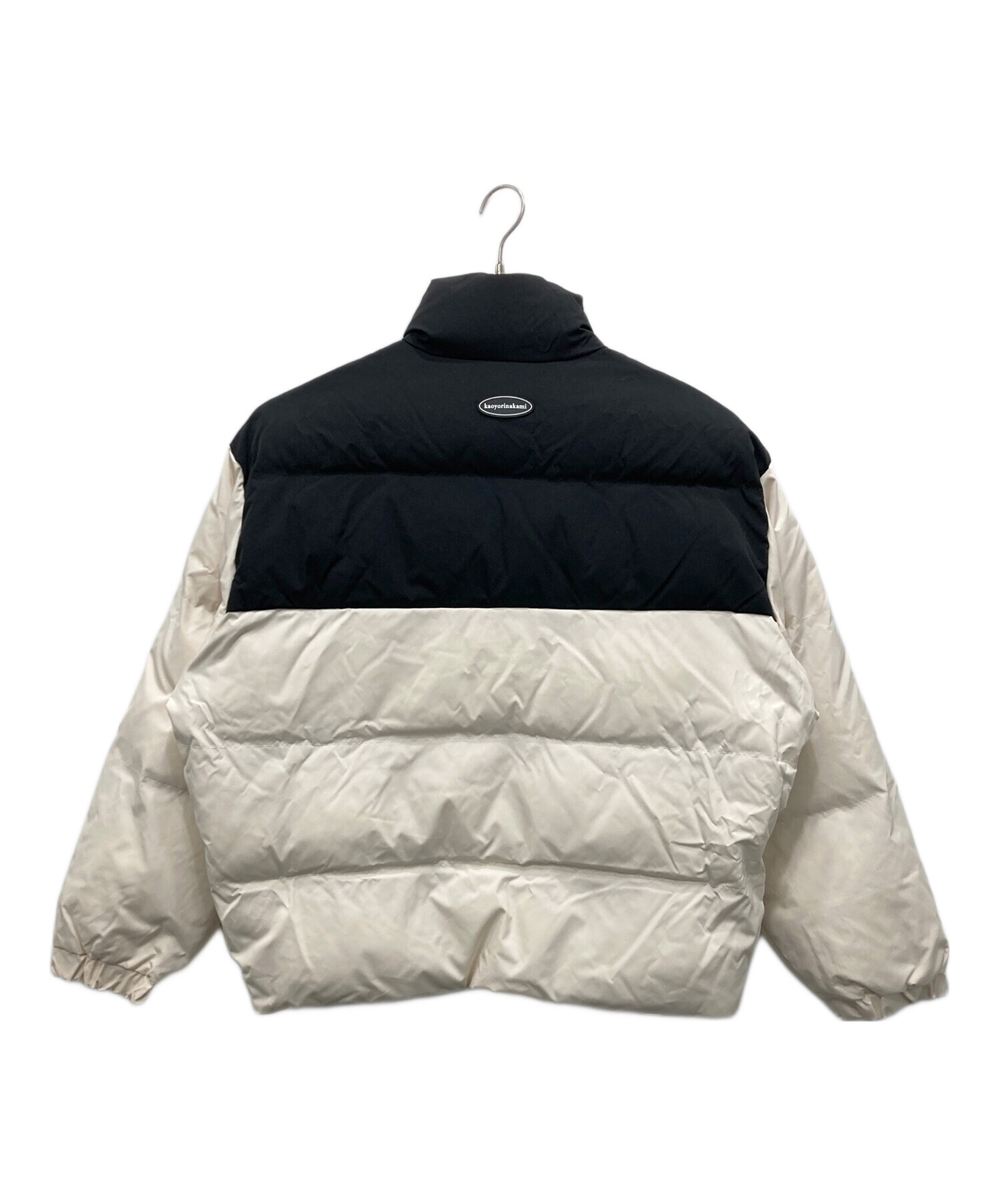 kaoyorinakamiダウンジャケットネイビー/ホワイト Lサイズ panel blouson | kaoyorinakami